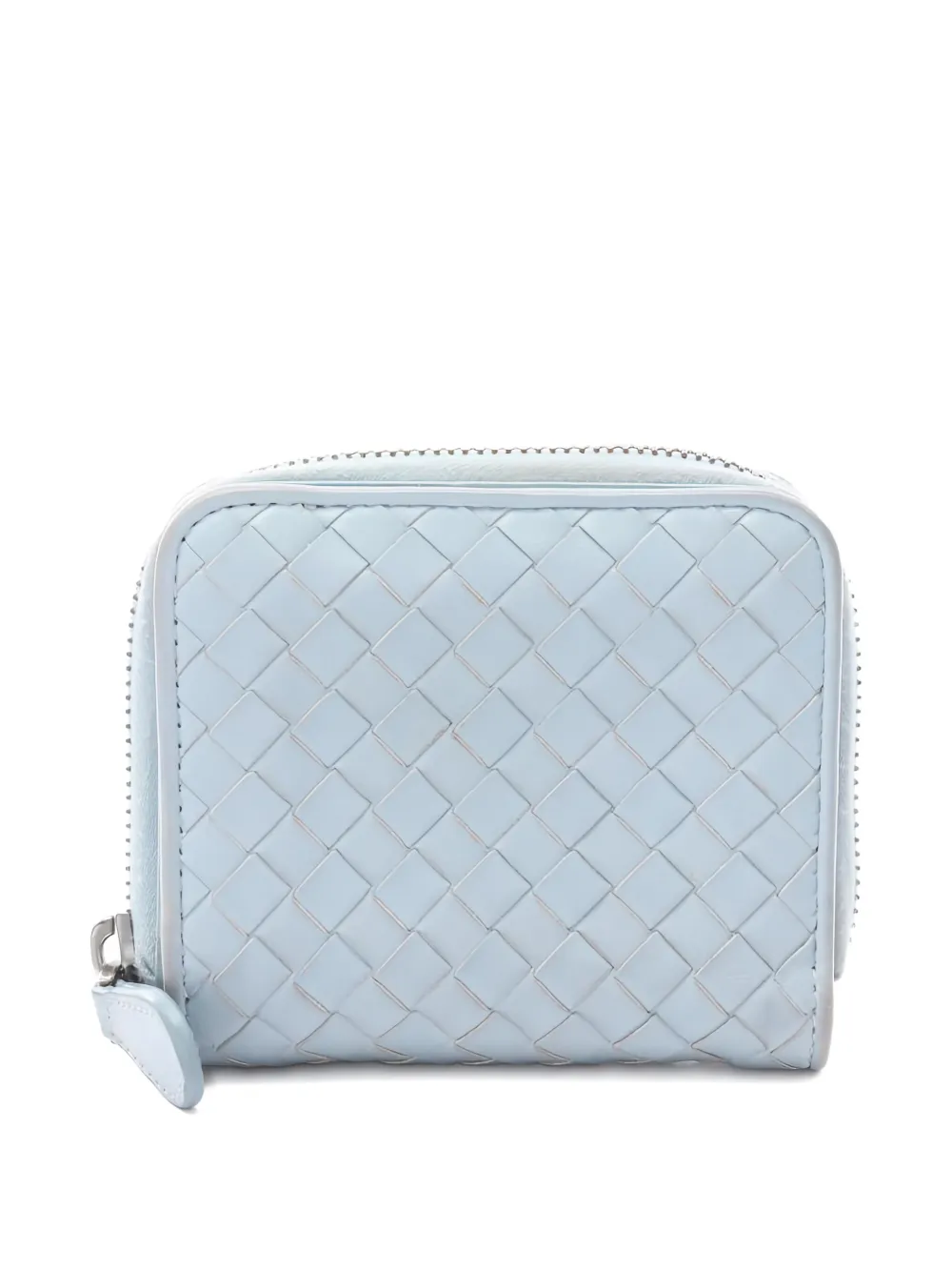 Pre-owned Bottega Veneta 2000s Intrecciato Bi-fold Wallet In Blue
