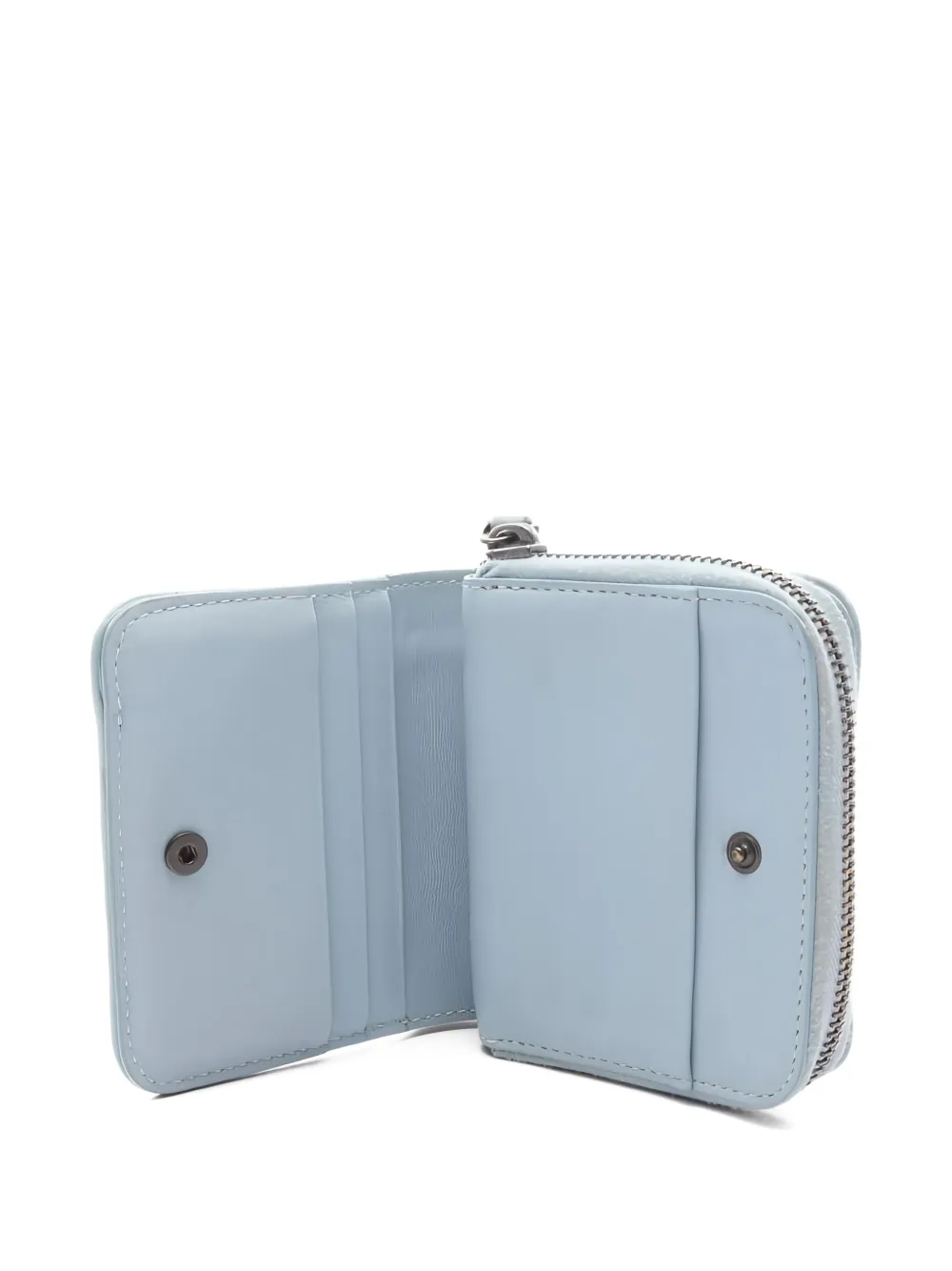Pre-owned Bottega Veneta 2000s Intrecciato Bi-fold Wallet In Blue
