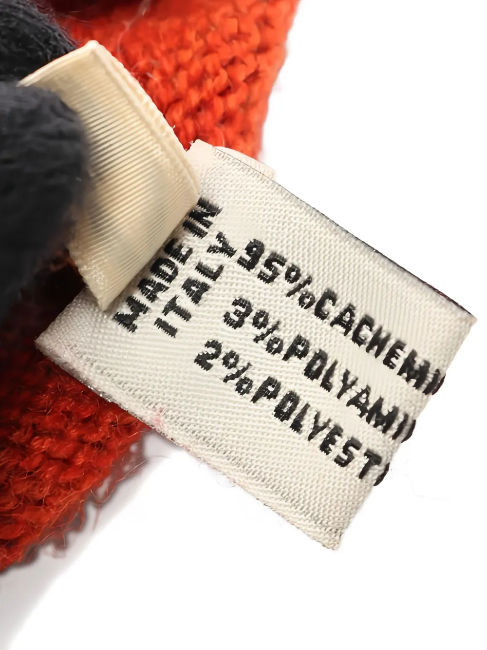 Pre-owned Hermes 2000s Logo Cashmere Gloves In Orange