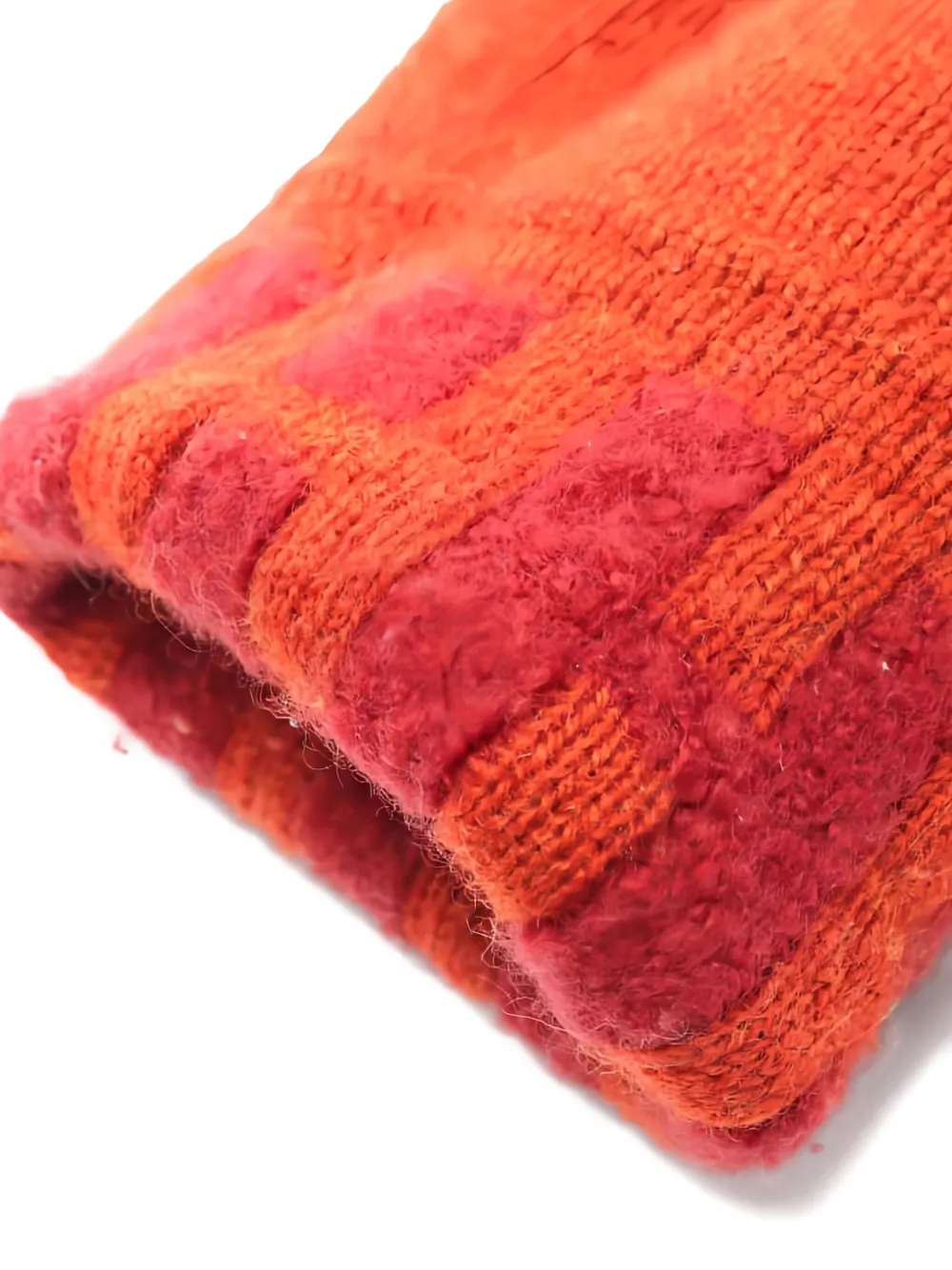 Pre-owned Hermes 2000s Logo Cashmere Gloves In Orange