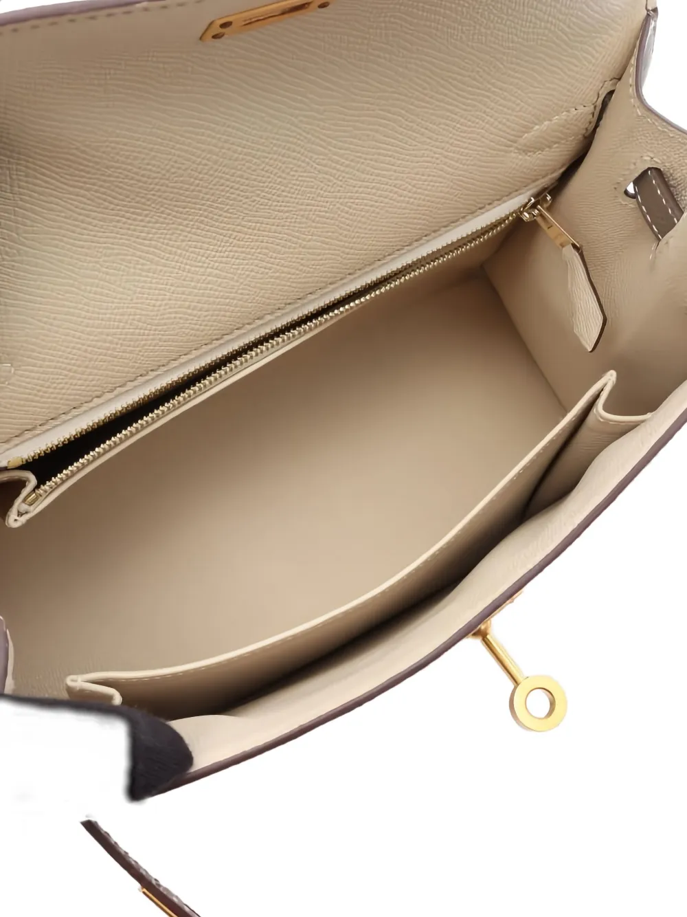 Pre-owned Hermes 2023 Kelly 25 Leather Tote Bag In Neutral