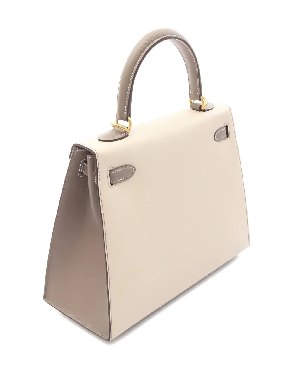 Pre-owned Hermes 2023 Kelly 25 Leather Tote Bag In Neutral