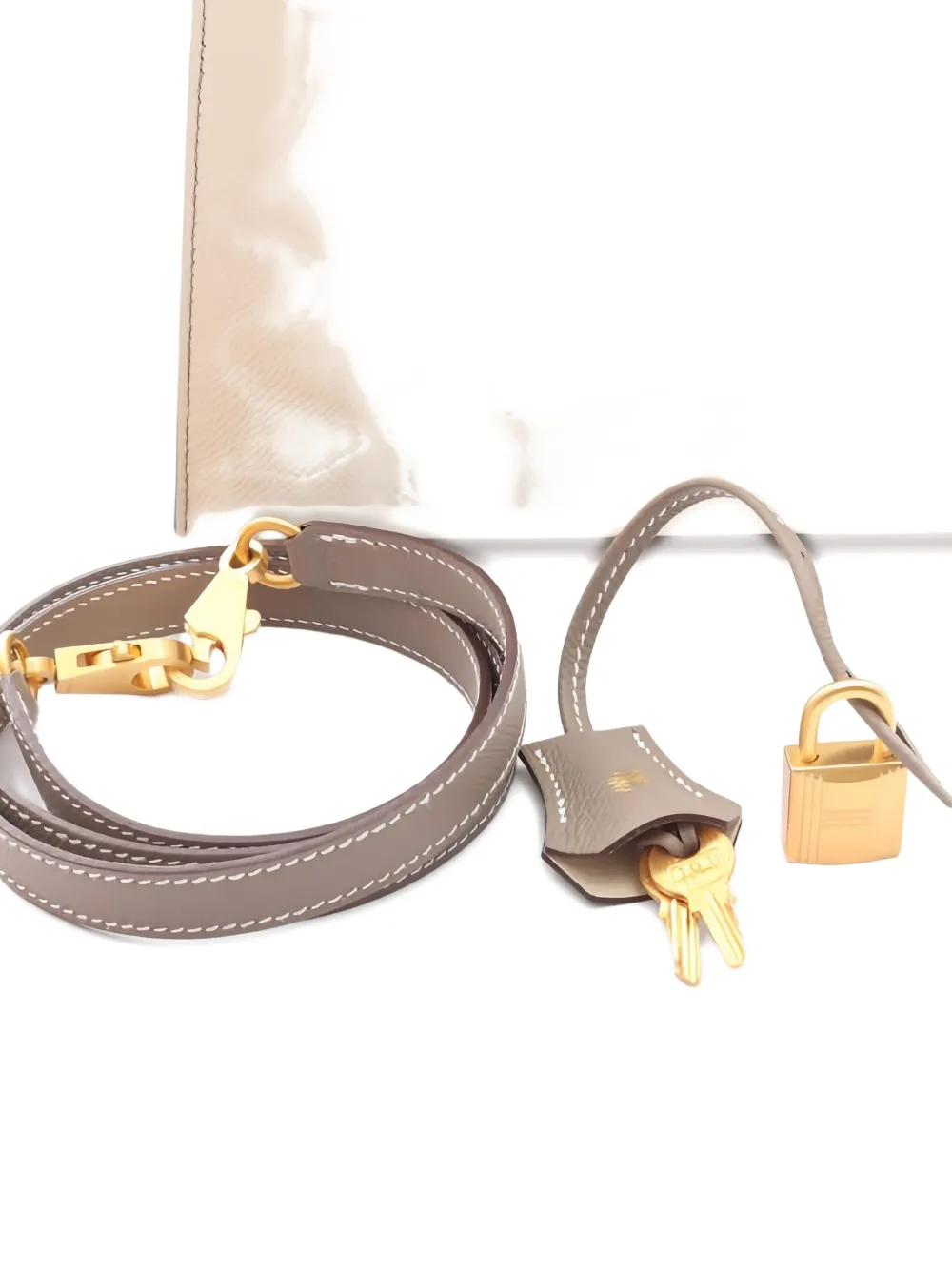 Pre-owned Hermes 2023 Kelly 25 Leather Tote Bag In Neutral