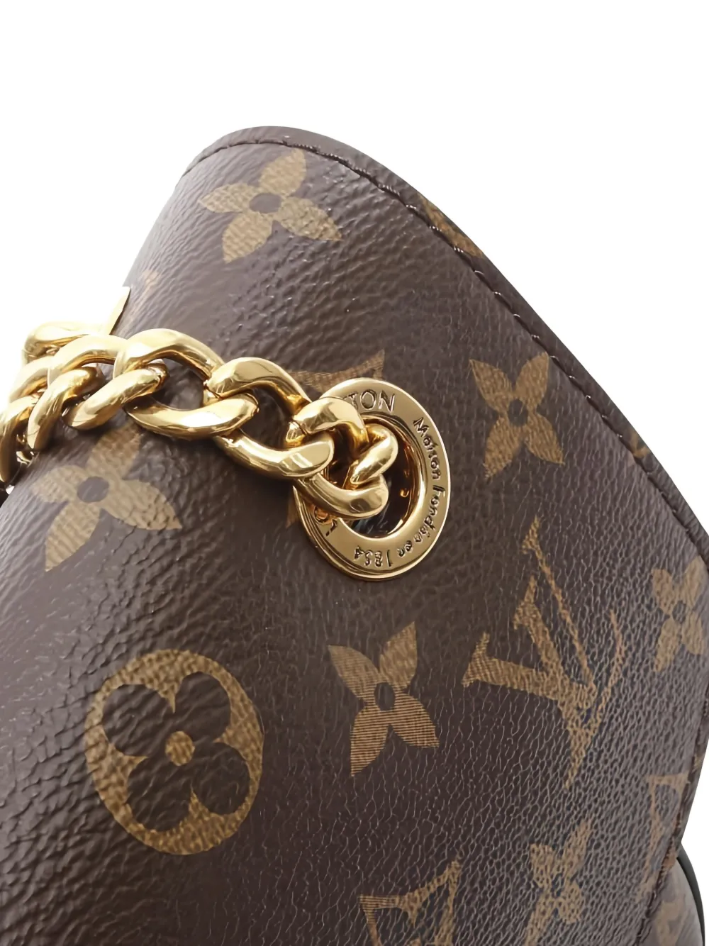 Pre-owned Louis Vuitton 2021 Passy Monogram Chain Shoulder Bag In Brown