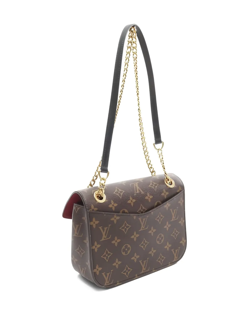 Pre-owned Louis Vuitton 2021 Passy Monogram Chain Shoulder Bag In Brown
