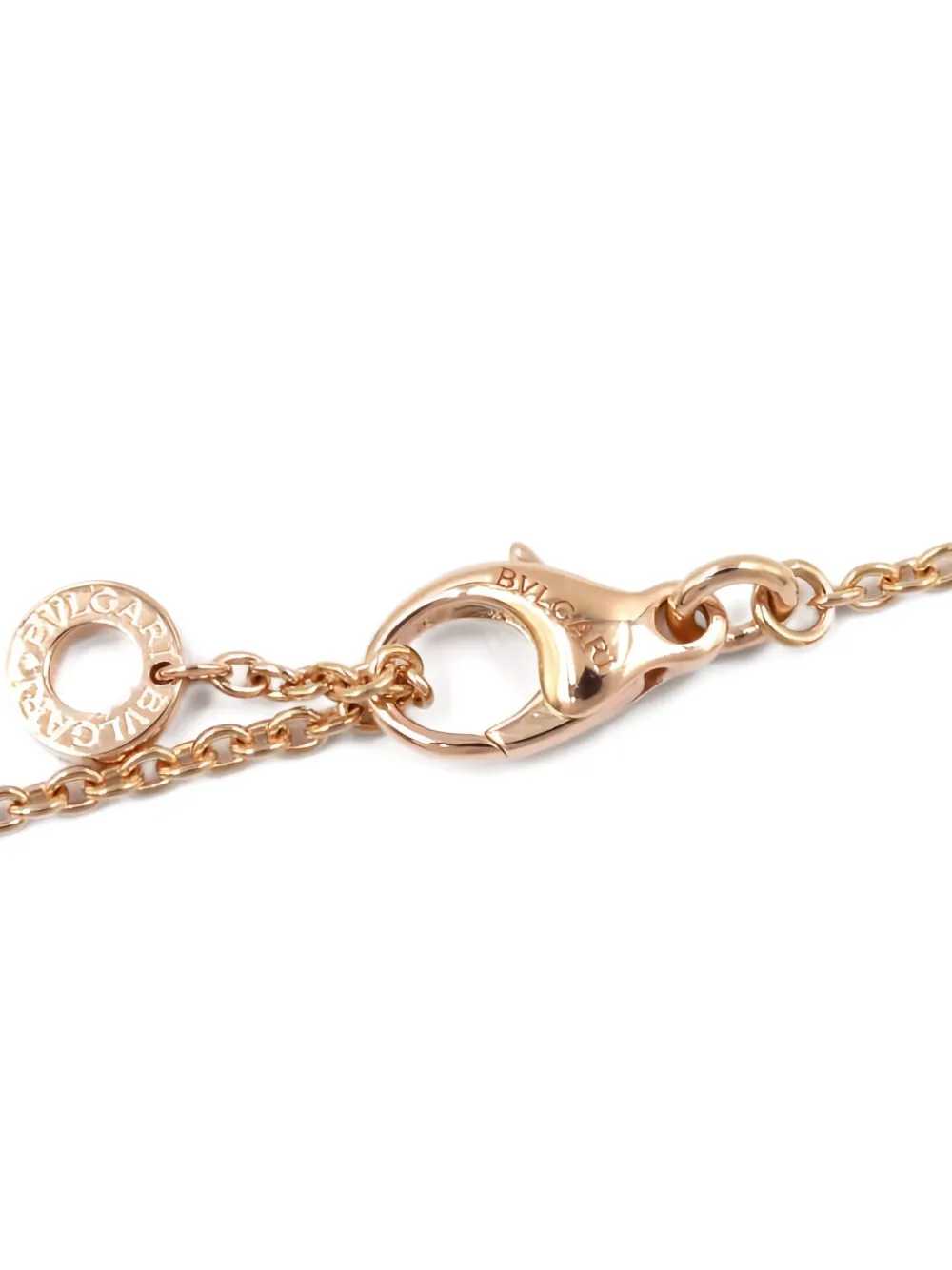 Pre-owned Bvlgari 2010s 18k Rose Gold B-zero1 B Ceramic Necklace