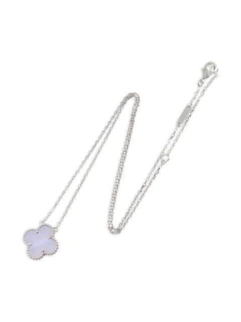 Van Cleef & Arpels Pre-Owned collar Alhambra en oro blanco de 18kt con calcedonia 2010