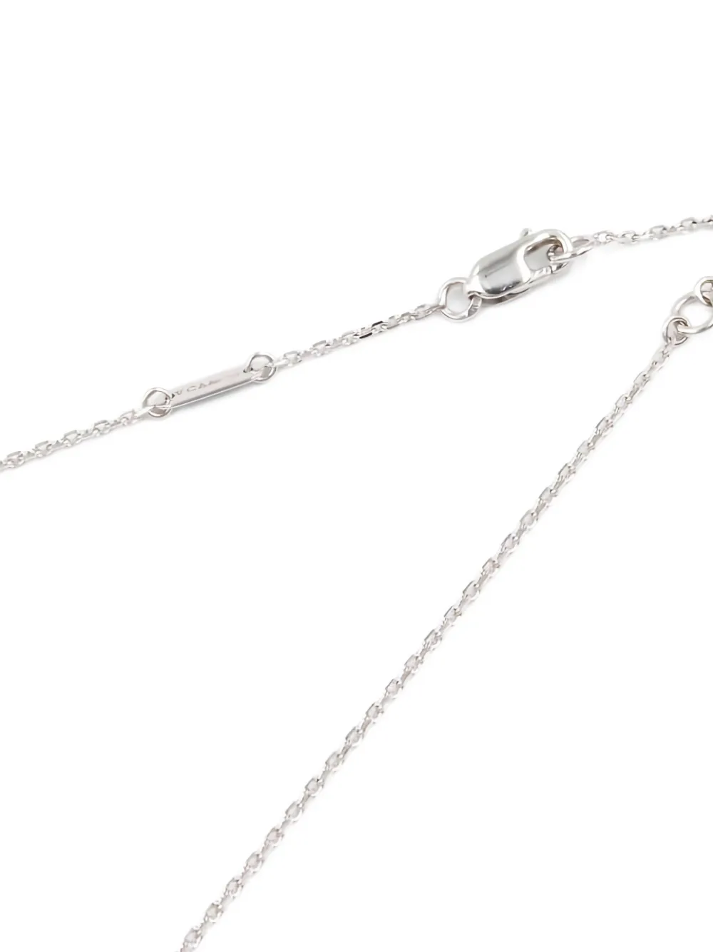 Pre-owned Van Cleef & Arpels 2010s 18k White Gold Alhambra Butterfly Turquoise Necklace In Silver