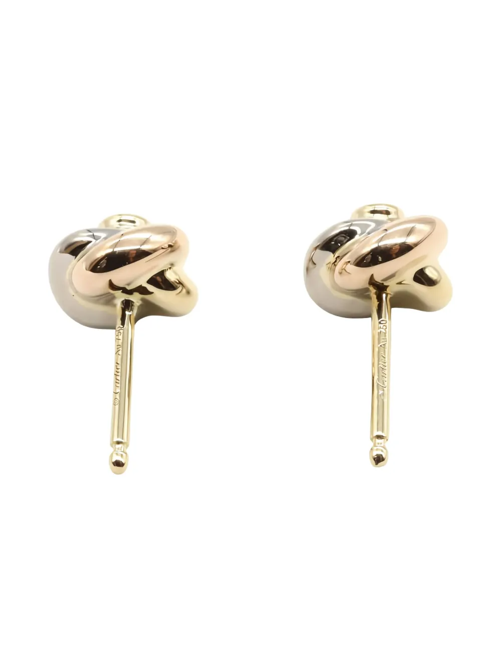 Pre-owned Cartier 2010s 18k Gold Trinity Diamond Earrings
