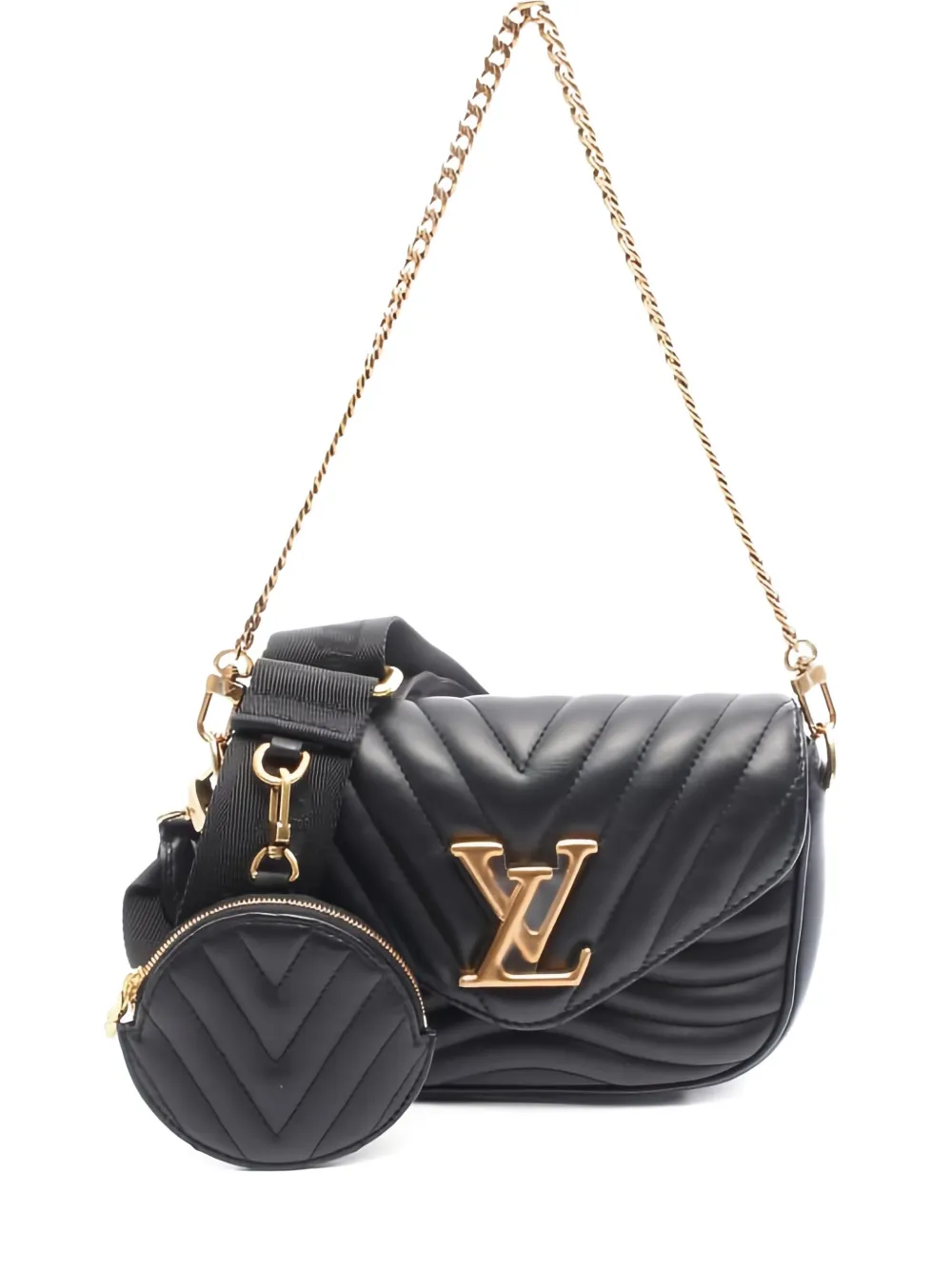 Louis Vuitton Pre-Owned 2010s quilted logo shoulder bag - Nero