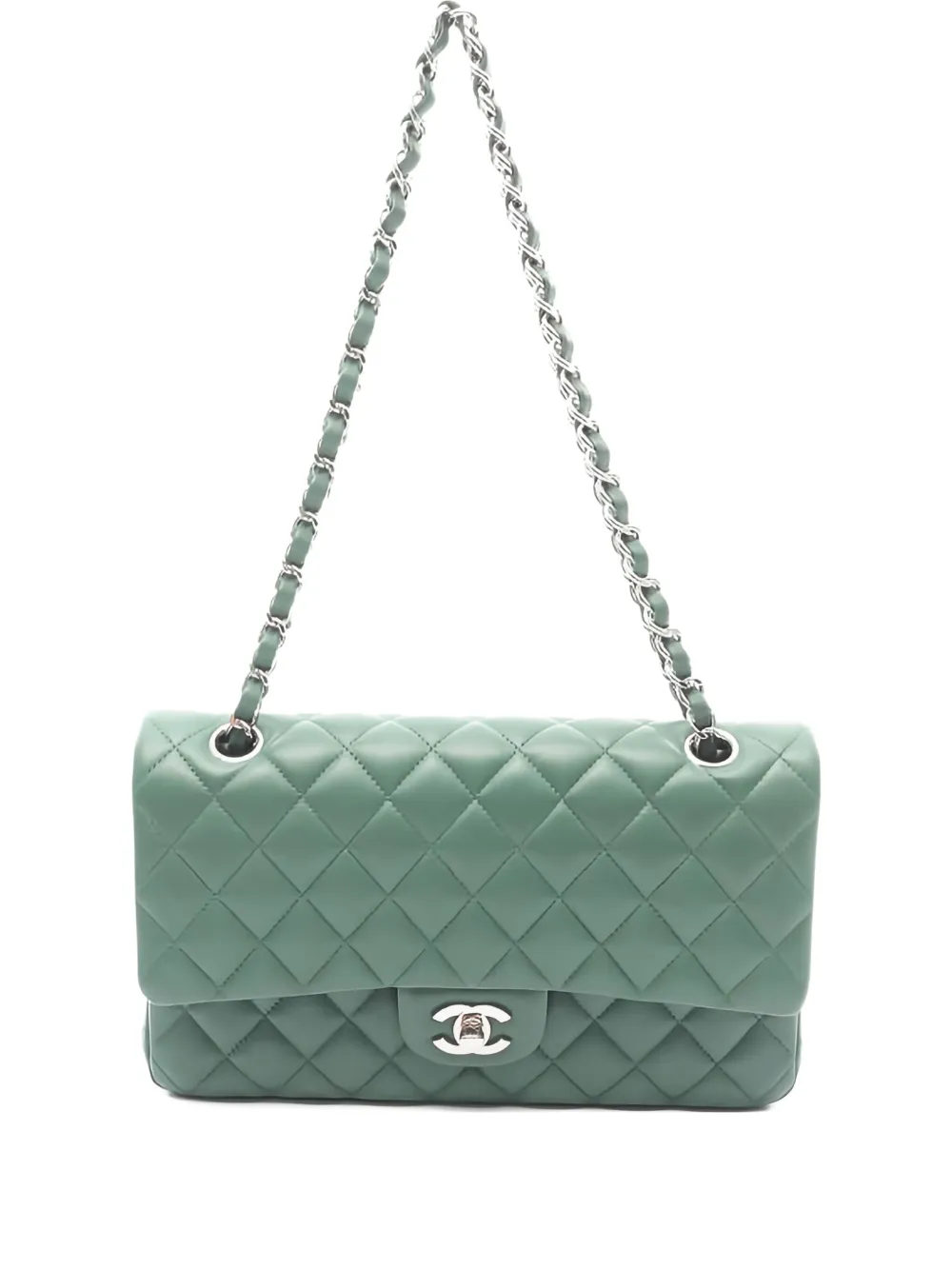 Pre-owned Chanel 2019 Matelasse Flap Chain Shoulder Bag In Green