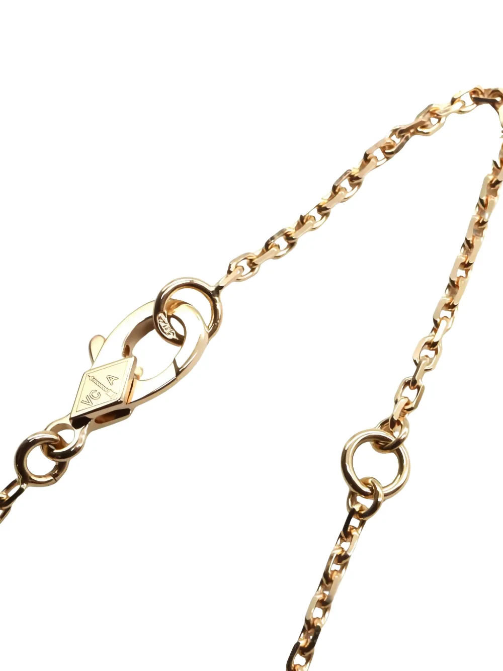 Pre-owned Van Cleef & Arpels 2010s 18k Rose Gold Alhambra Diamond Necklace