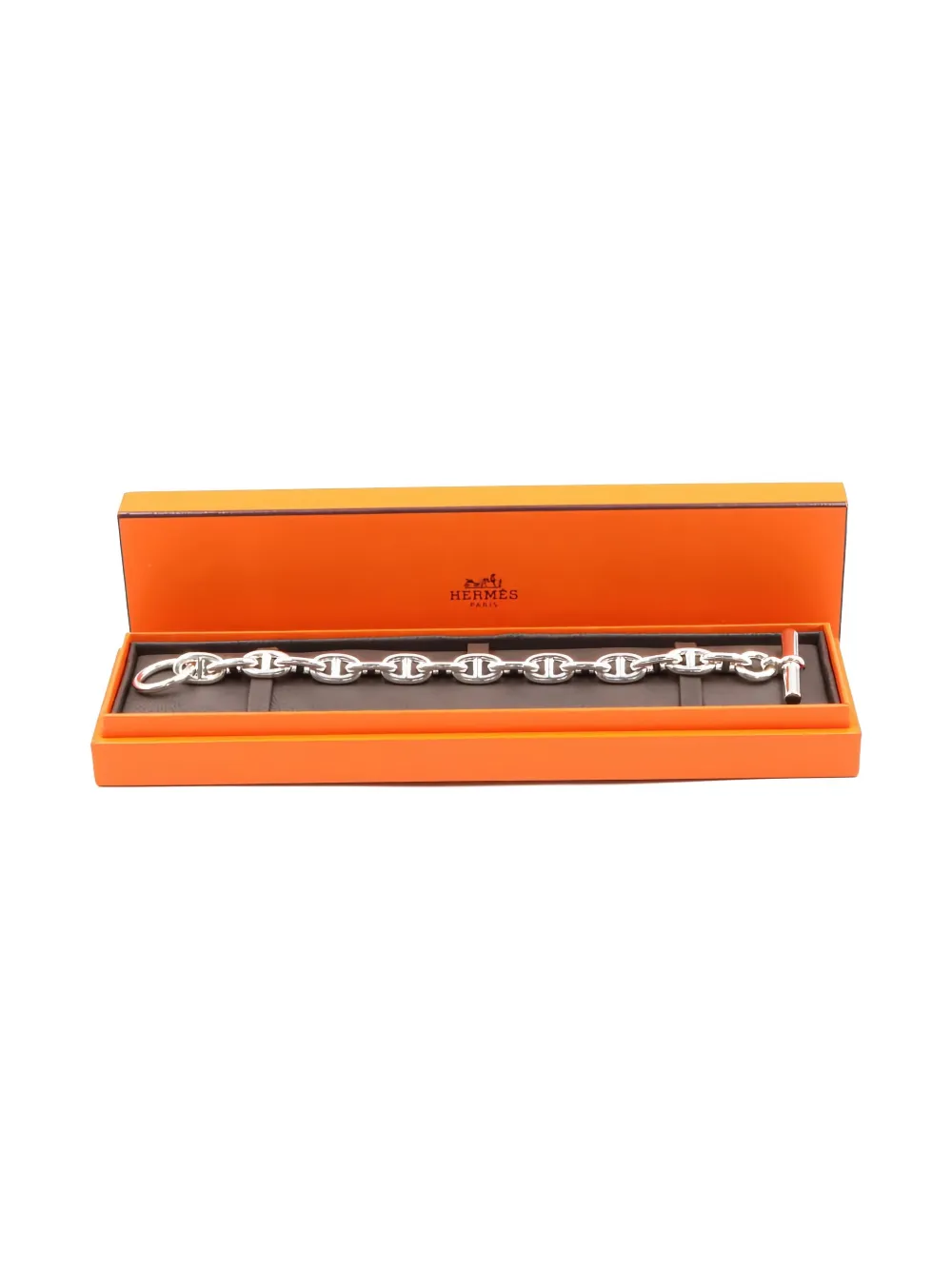Pre-owned Hermes 2010s Chaîne D'ancre Bracelet In Silver