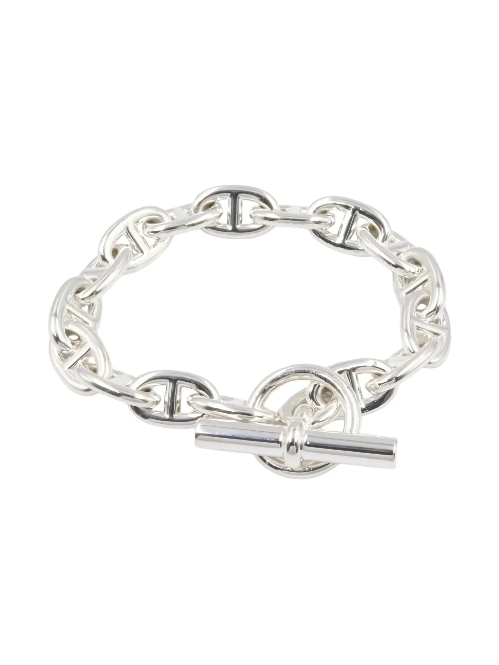 Pre-owned Hermes 2010s Chaîne D'ancre Bracelet In Silver