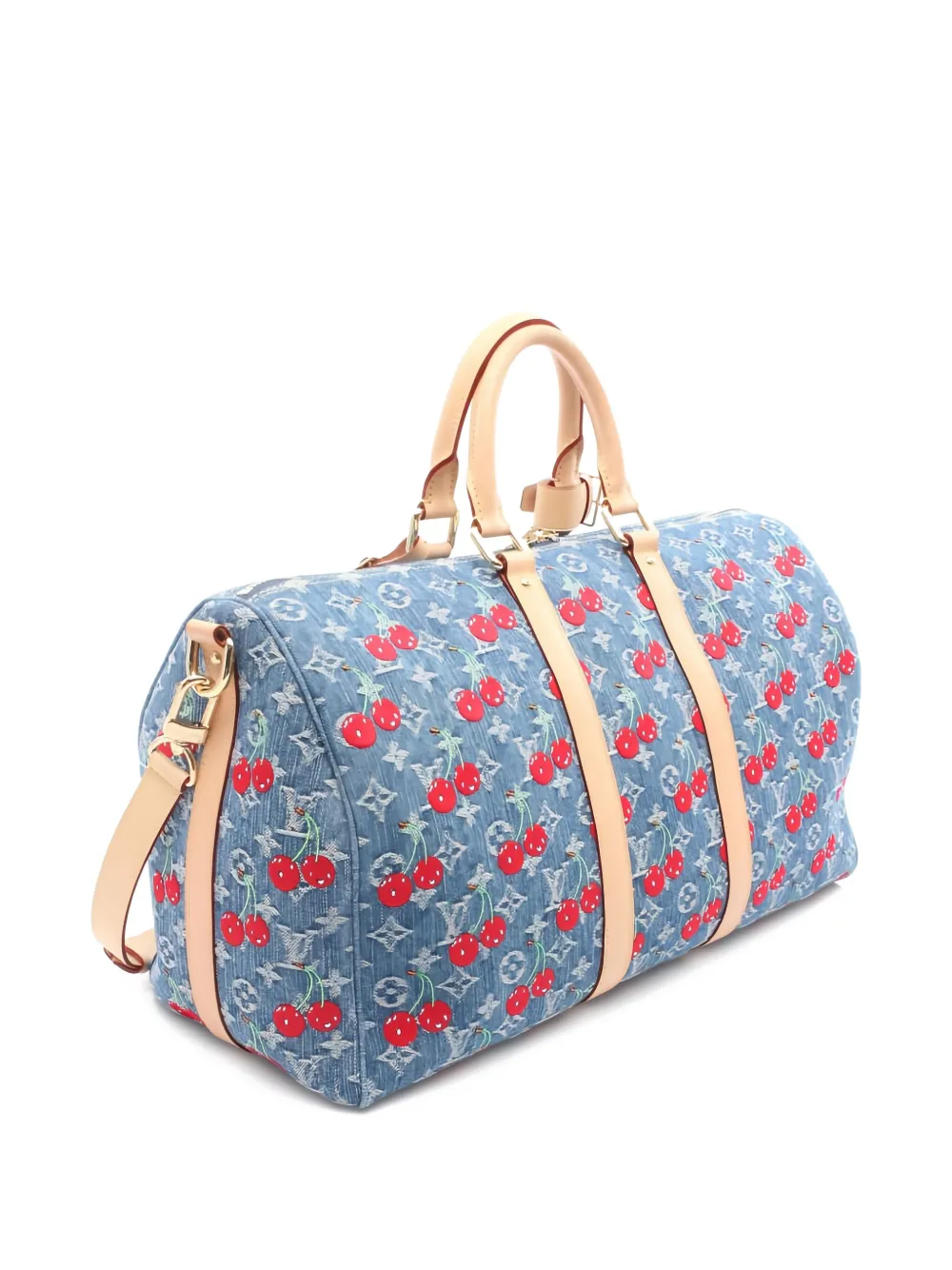 Louis Vuitton Pre-Owned 2010s Boston Monogram cherry denim tote bag | Pre-Owned | Image 2