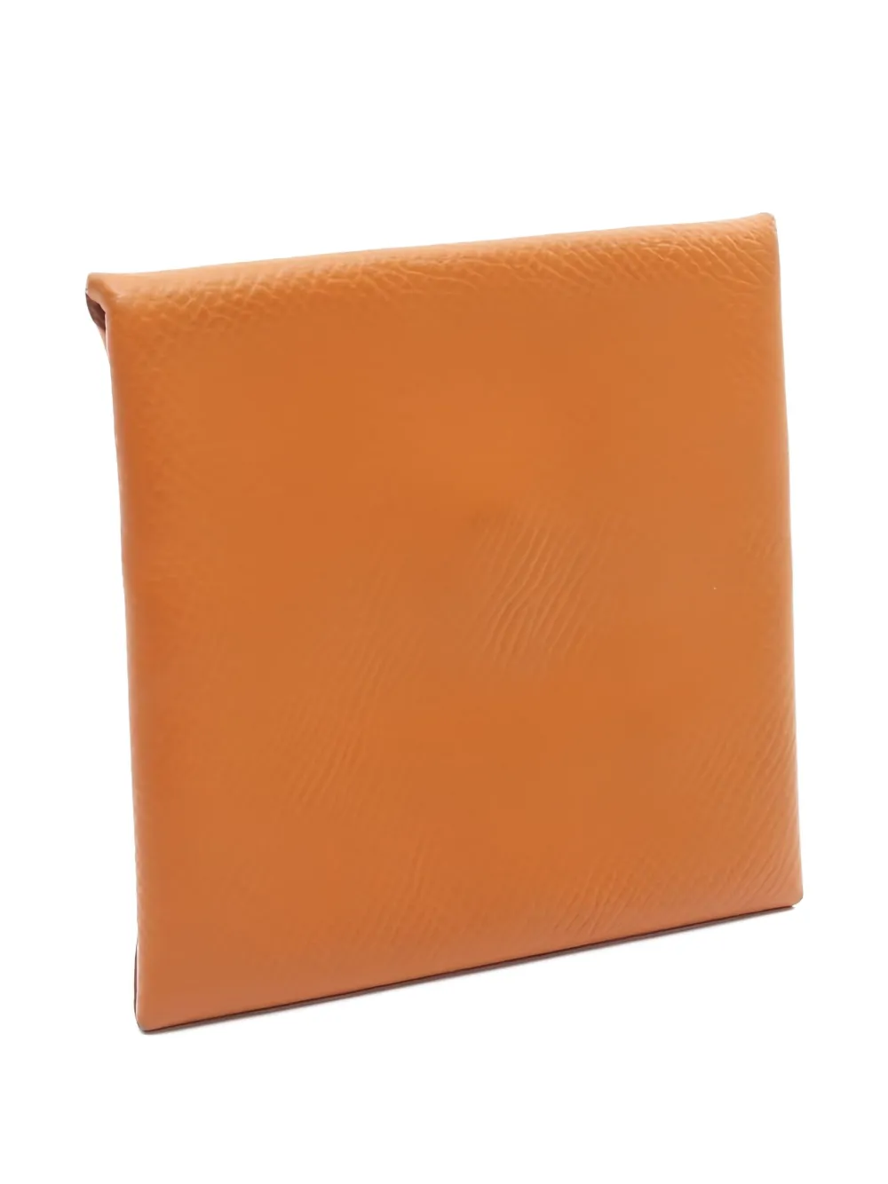 Pre-owned Hermes 2010s Engraved Bastia Coin Wallet In Orange