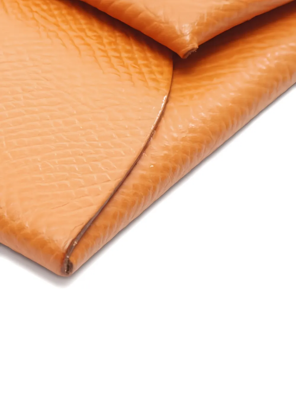 Pre-owned Hermes 2010s Engraved Bastia Coin Wallet In Orange