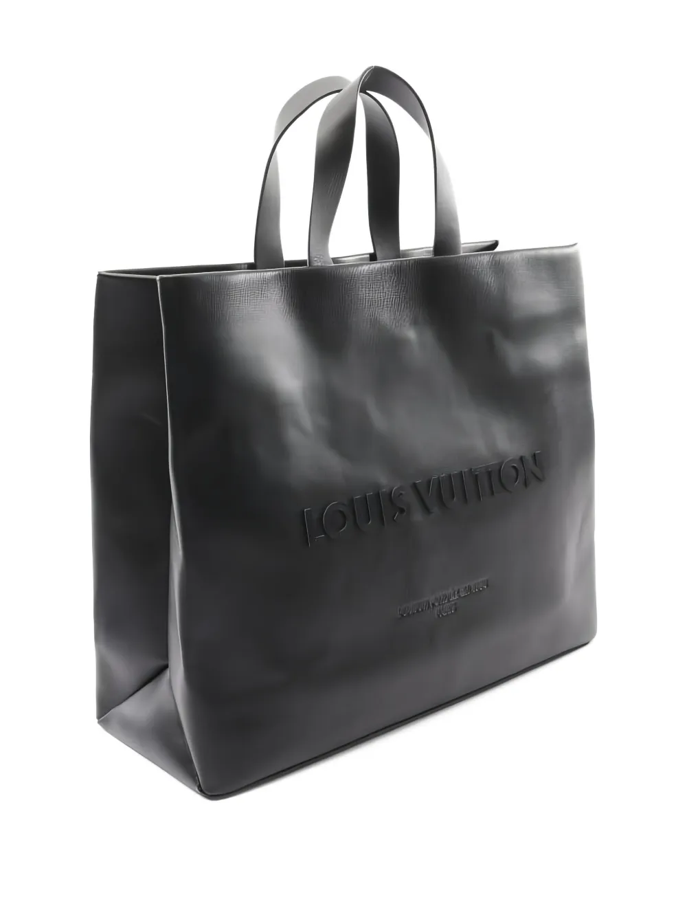 Pre-owned Louis Vuitton 2010's Embossed Shopper Tote In Black