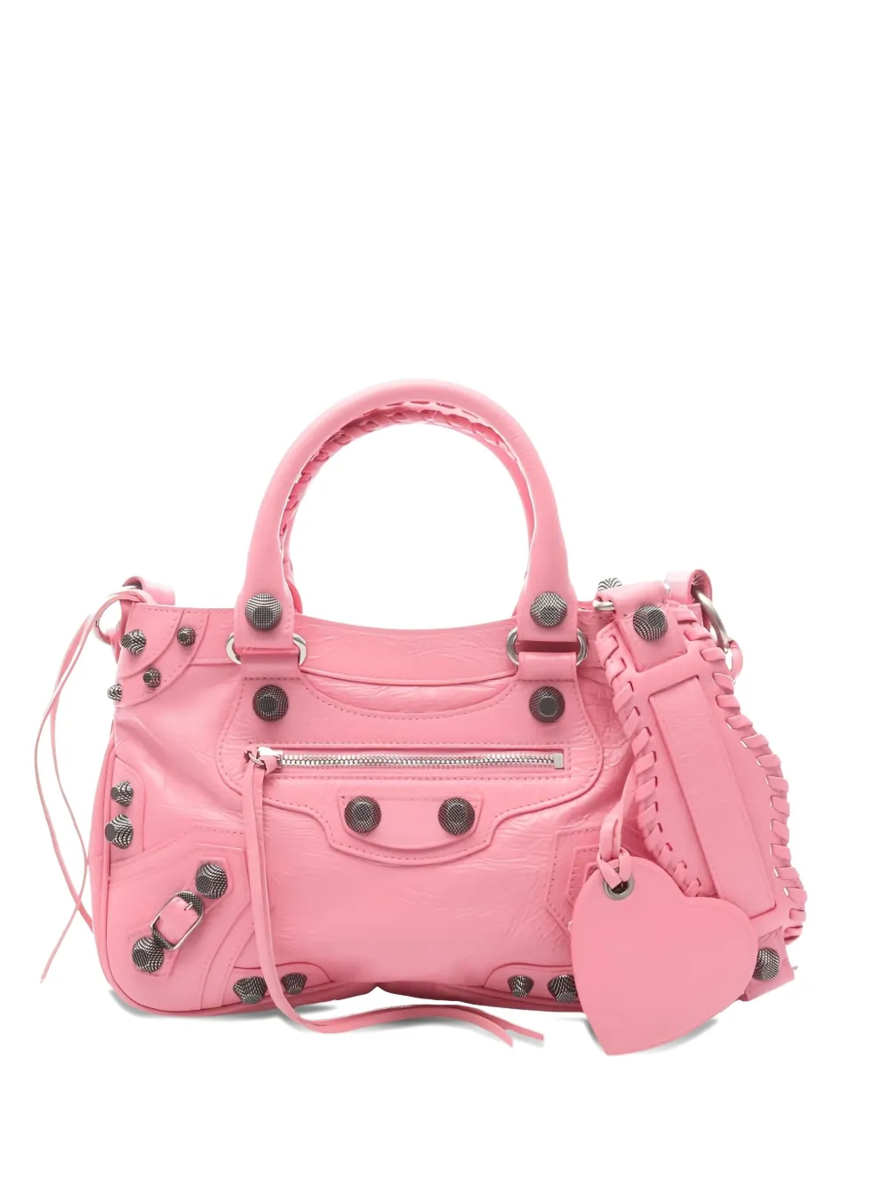 Pre-owned Balenciaga 2020s Studded Neo Cagole Tote Bag In Pink