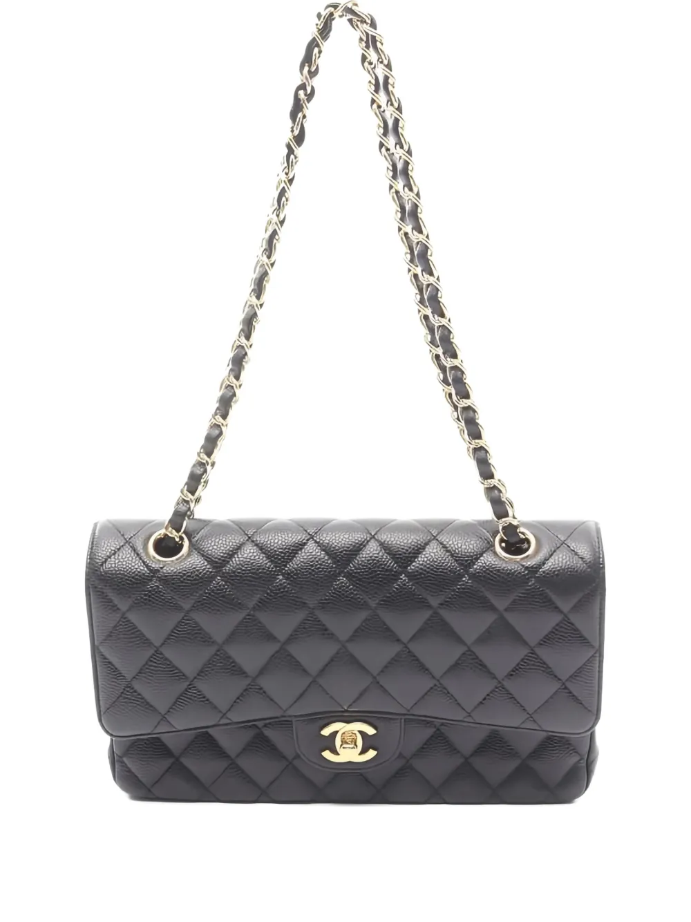 Pre-owned Chanel 2019 Classic Flap Chain Shoulder Bag In Black