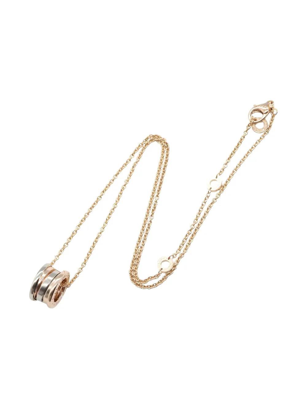 Pre-owned Bvlgari 2010s 18k Rose Gold 18k White Gold Necklace In Pink