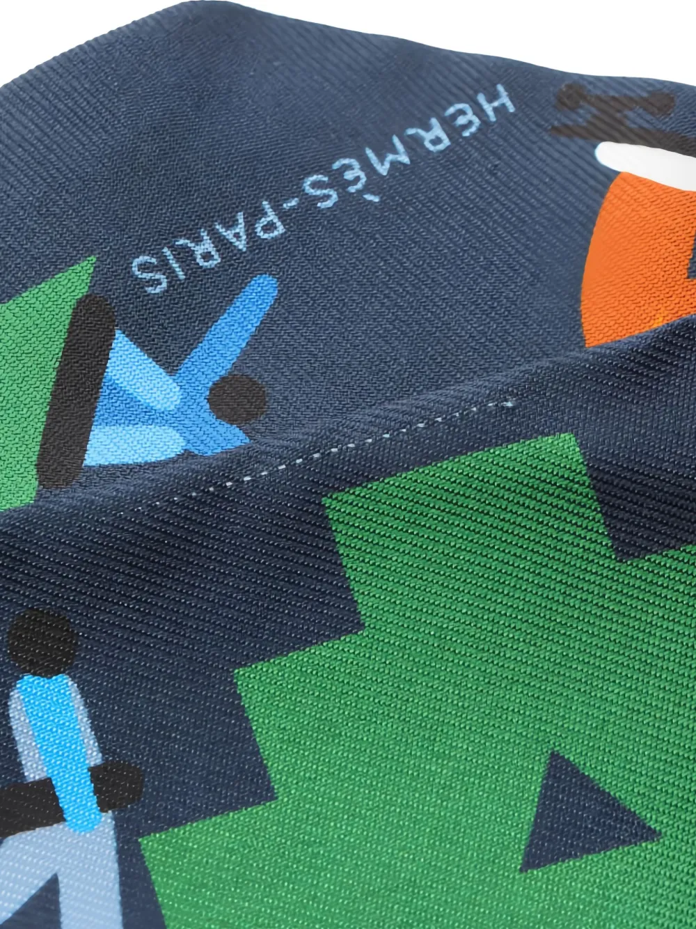 Pre-owned Hermes 2010s Twilly Figures Libres Scarf In Blue