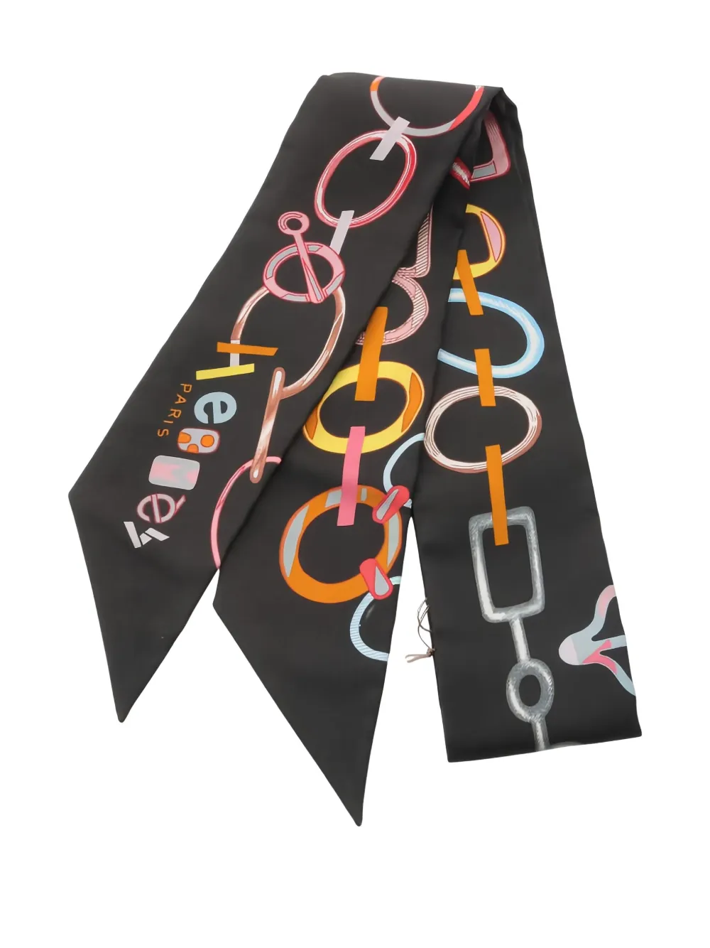 Pre-owned Hermes 2020's Do Re Boucles Ribbon Scarf In Black