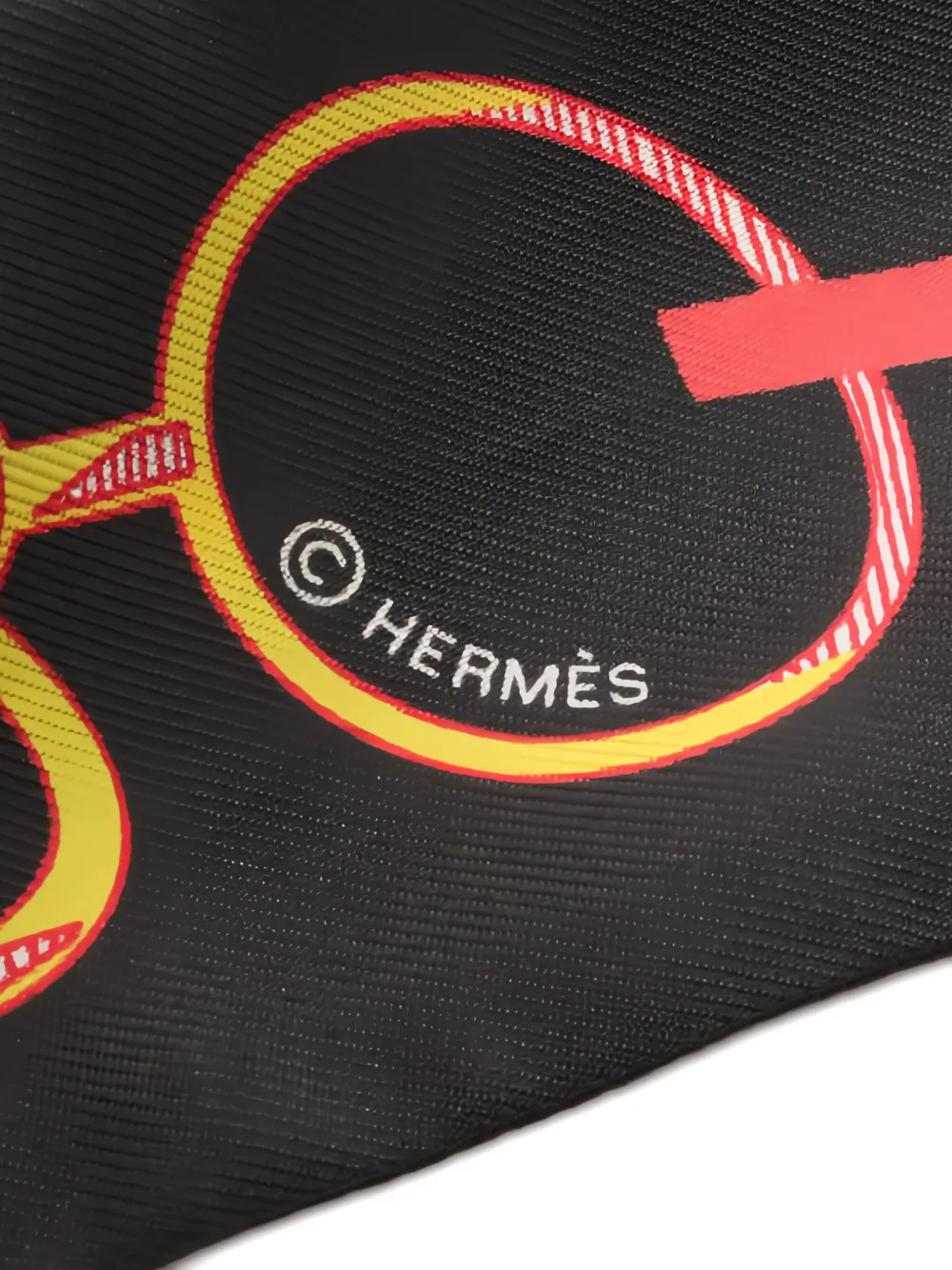 Pre-owned Hermes 2020's Do Re Boucles Ribbon Scarf In Black