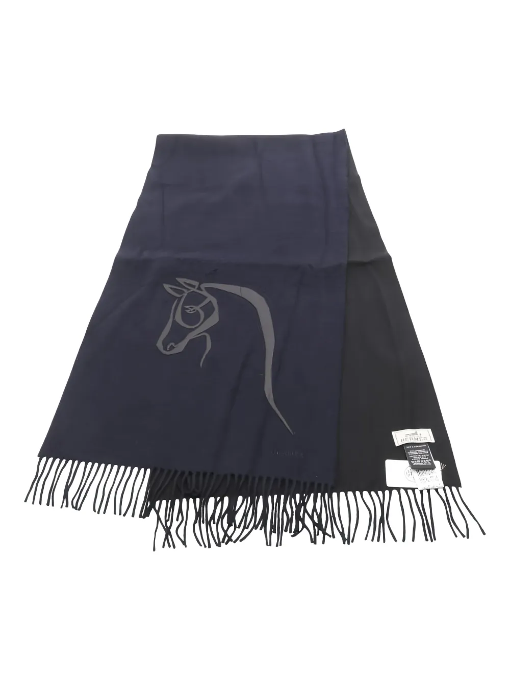 Hermès Pre-Owned 2010s Cheval Otre fringed scarf | Blue | Image 1