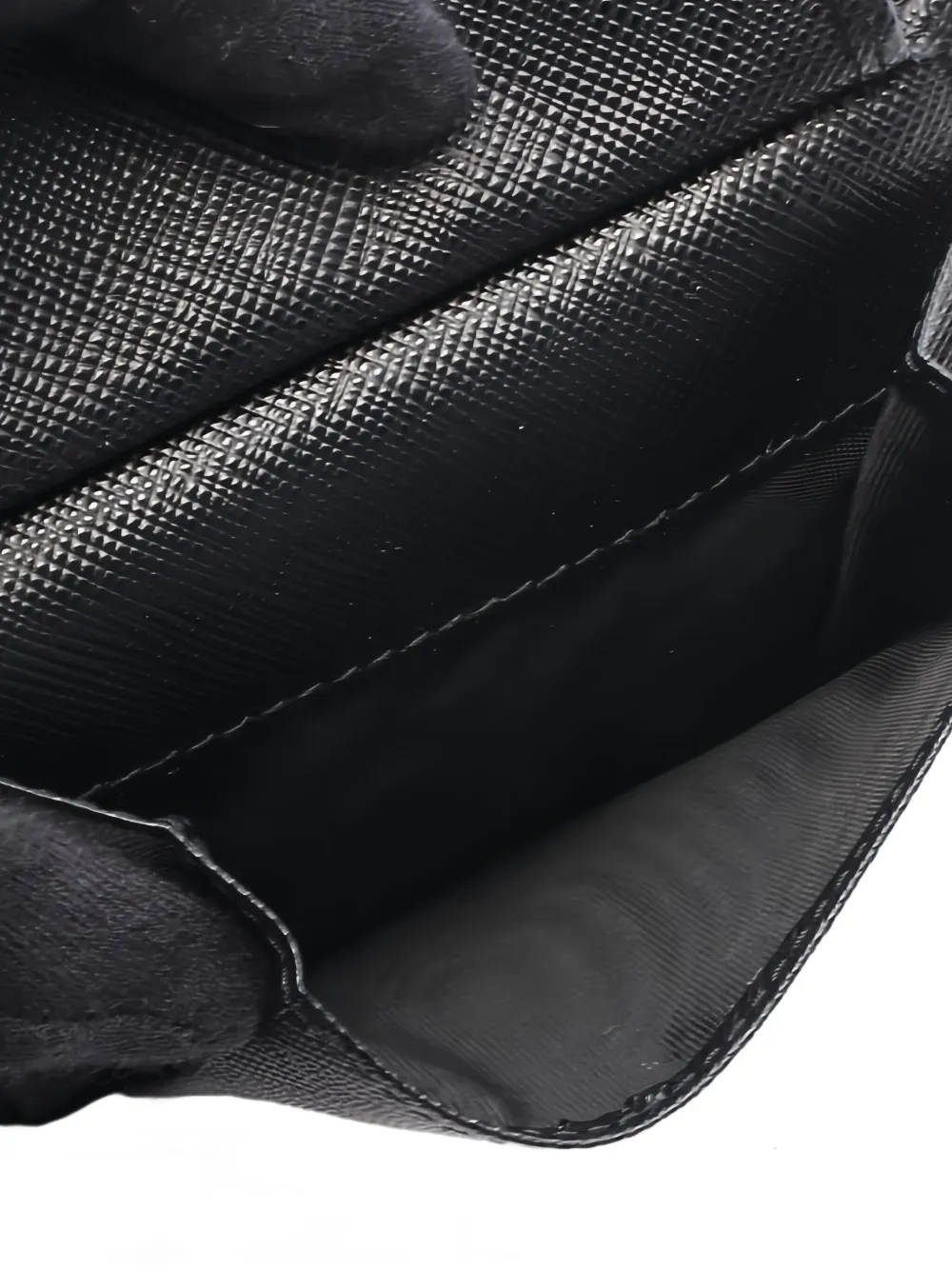 Pre-owned Prada 2020s Triangle Bi-fold Wallet In Black