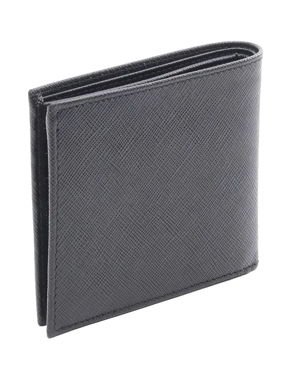 Pre-owned Prada 2020s Triangle Bi-fold Wallet In Black