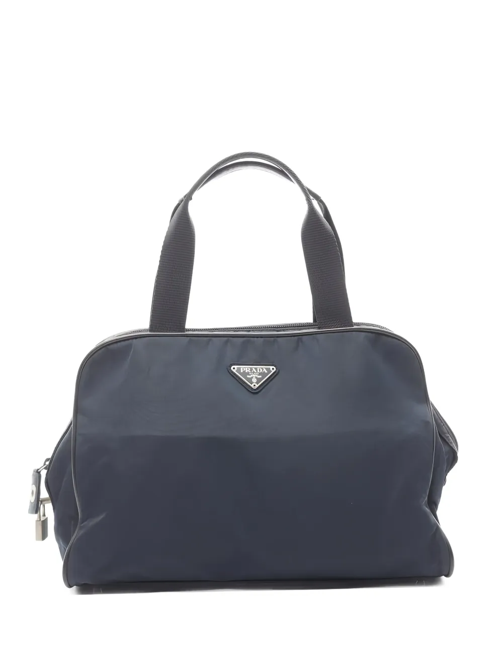 Prada Pre-Owned 2000s ロゴプレート ハンドバッグ - ブルー Prada Pre-Owned 2000s ロゴプレート ハンドバッグ - ブルー