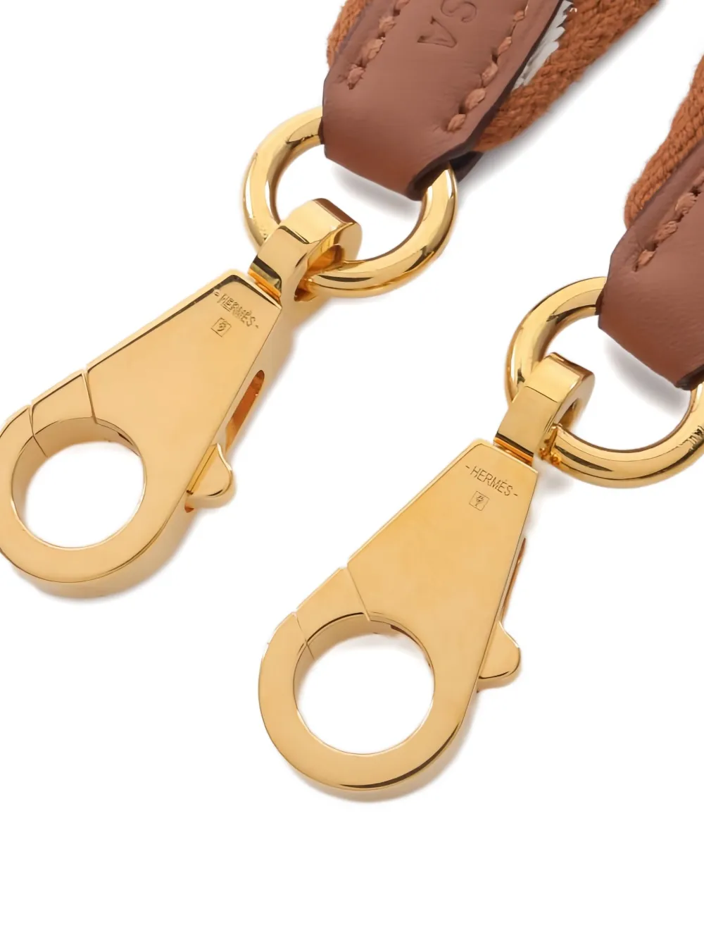 Pre-owned Hermes 2023 Sangle Zigzag Shoulder Strap In Brown