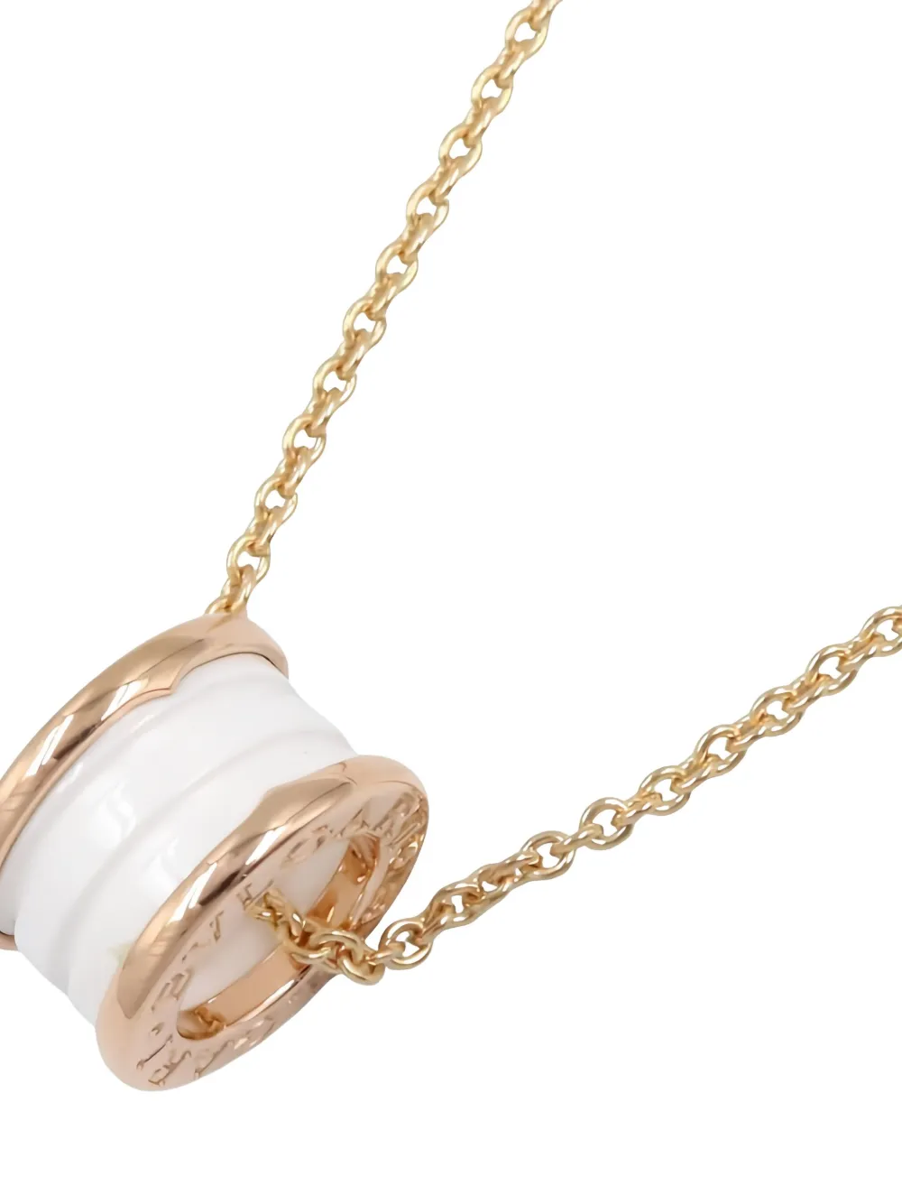 Pre-owned Bvlgari 2010s 18k Rose Gold B-zero1 Necklace In Pink