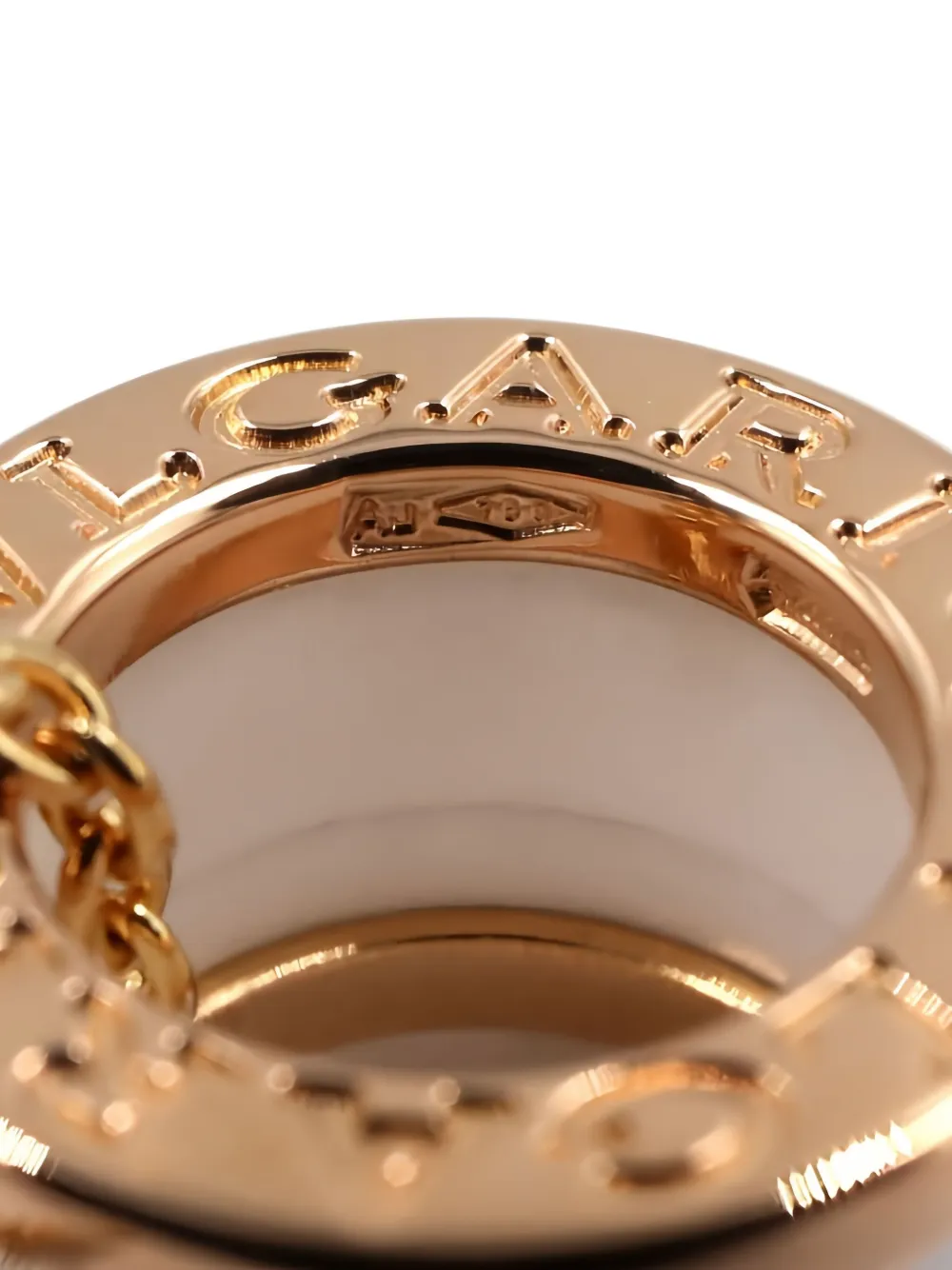 Pre-owned Bvlgari 2010s 18k Rose Gold B-zero1 Necklace In Pink