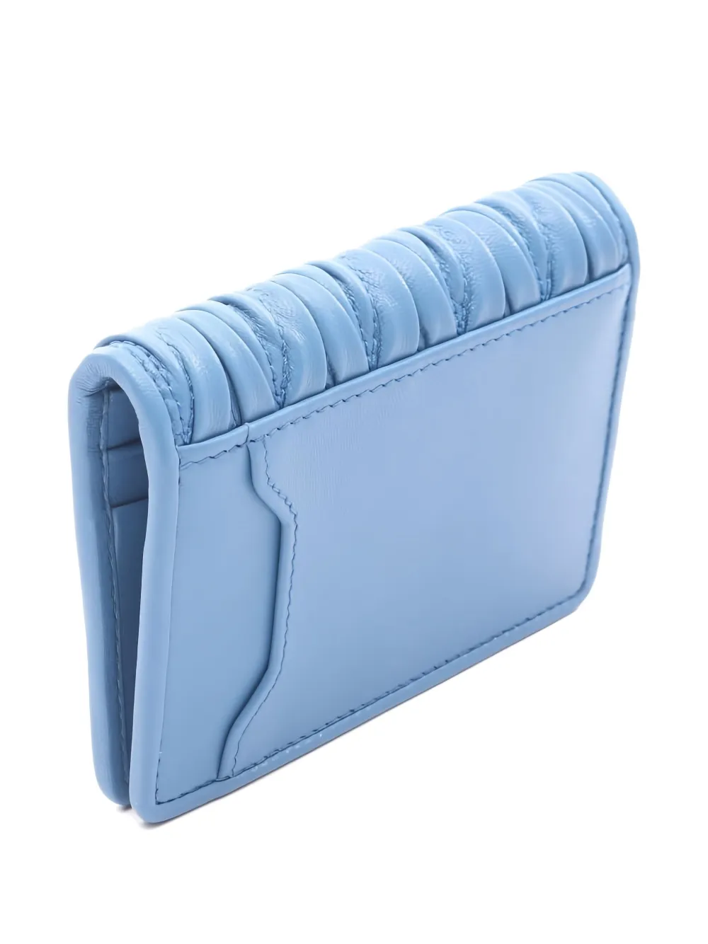 Pre-owned Miu Miu 2020s Matelassé-effect Cardholder In Blue