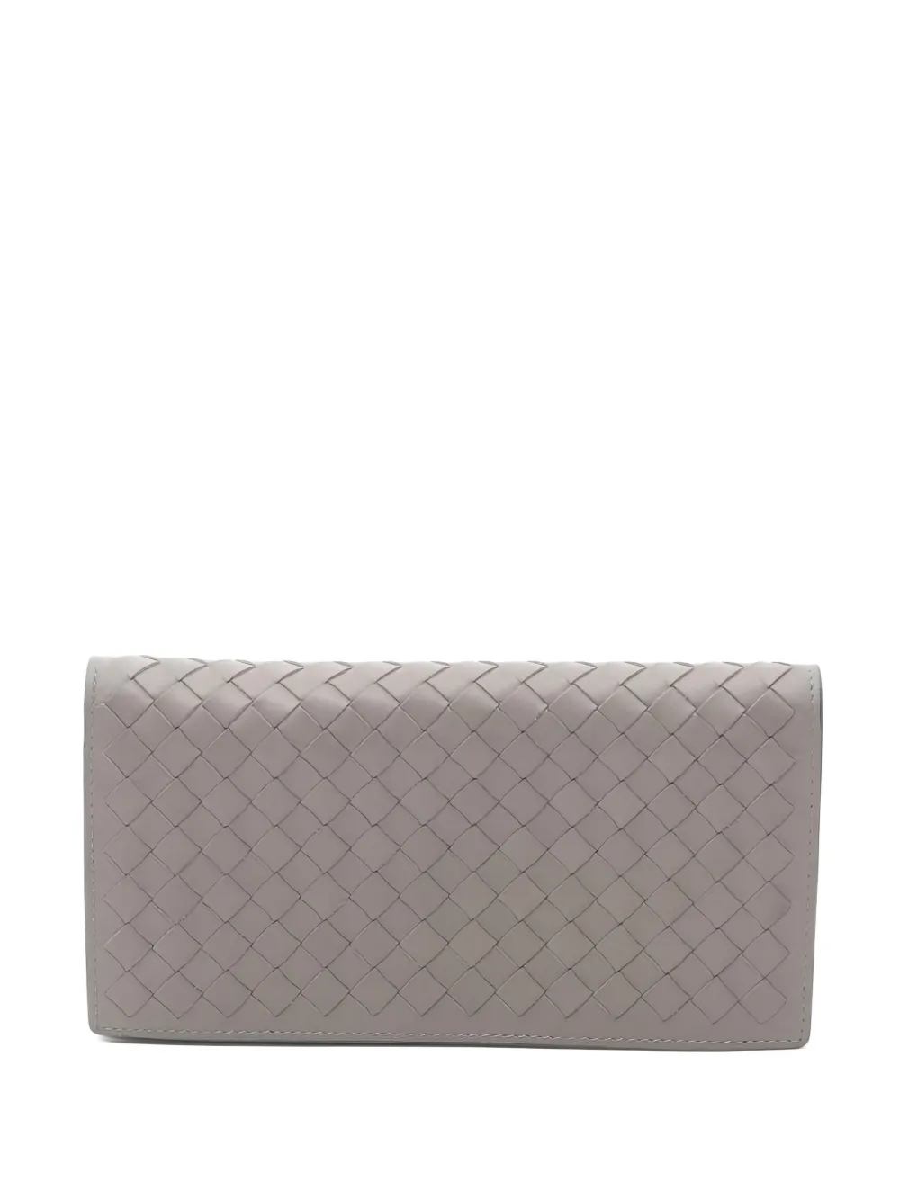 Pre-owned Bottega Veneta 2010s Intrecciato Bi-fold Long Wallet In Gray