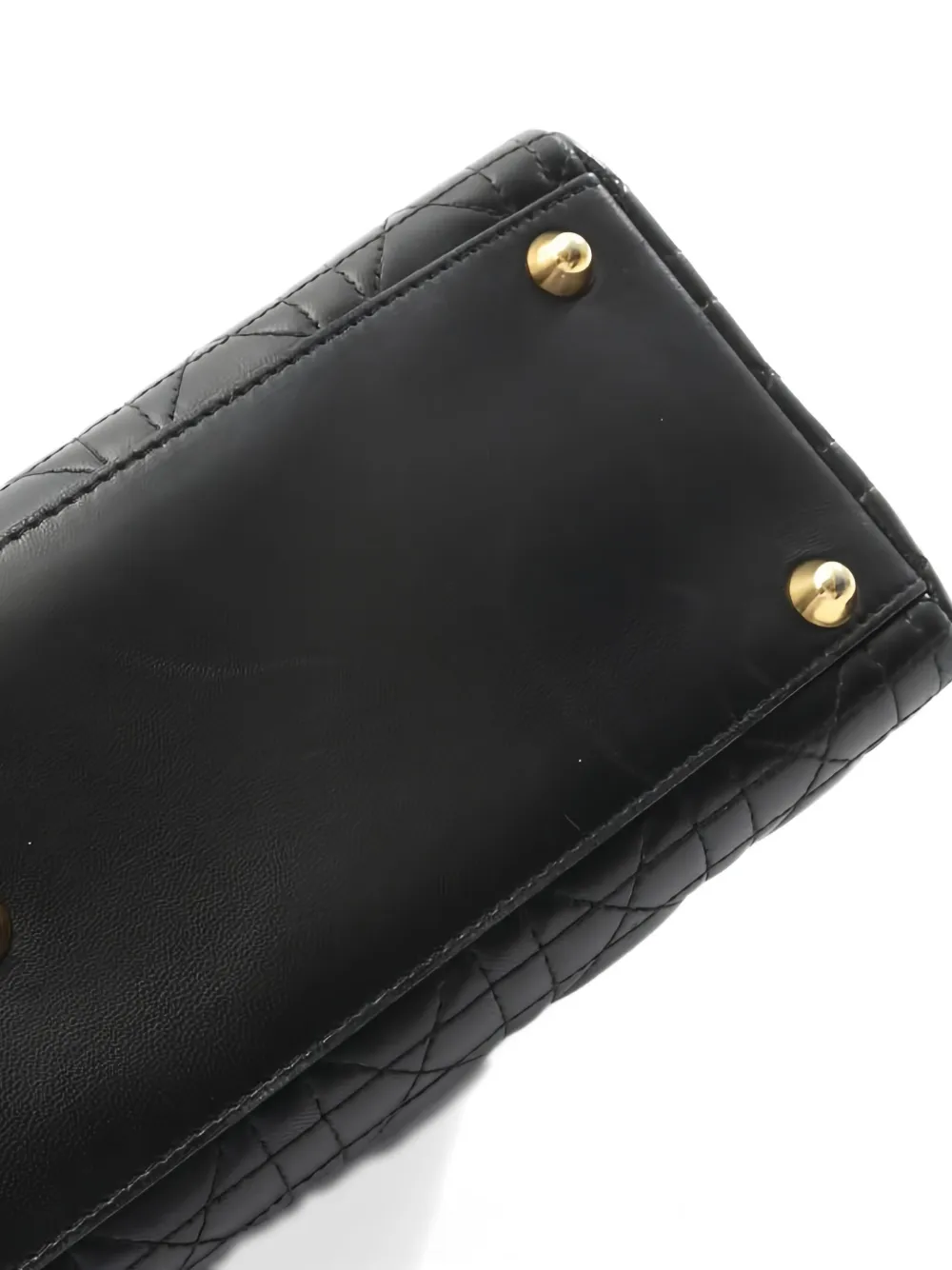 Pre-owned Dior Lady  Large Cannage Tote Bag In Black