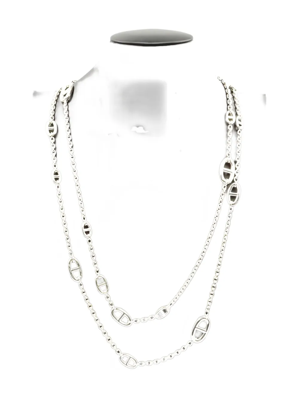 Pre-owned Hermes 2010s Farandole Necklace In Silver