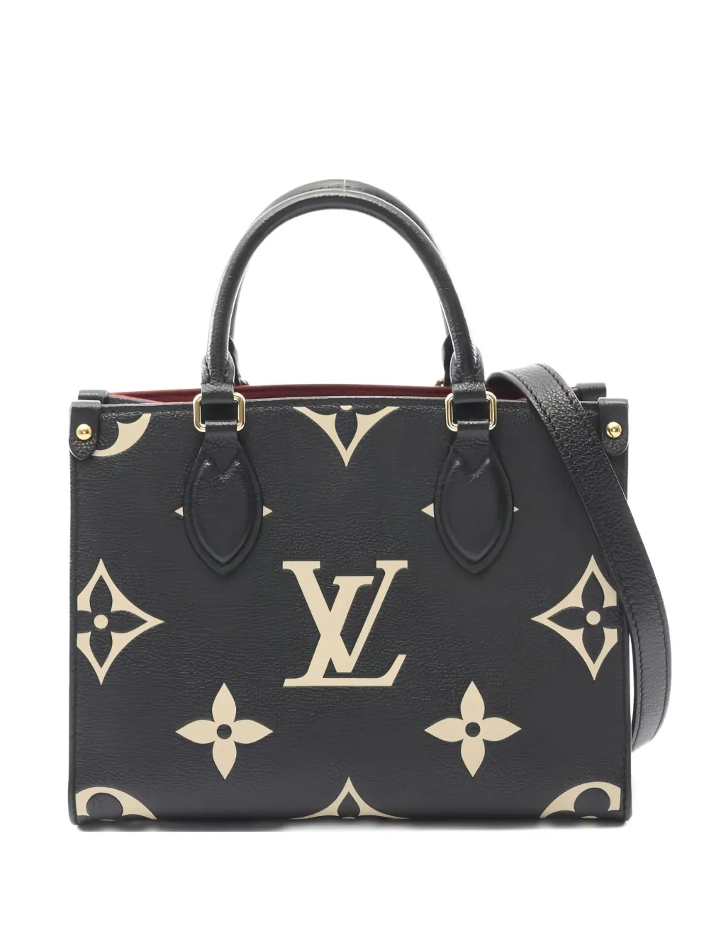Pre-owned Louis Vuitton 2021 Monogram Empreinte On-the-go Pm Tote Bag In Black
