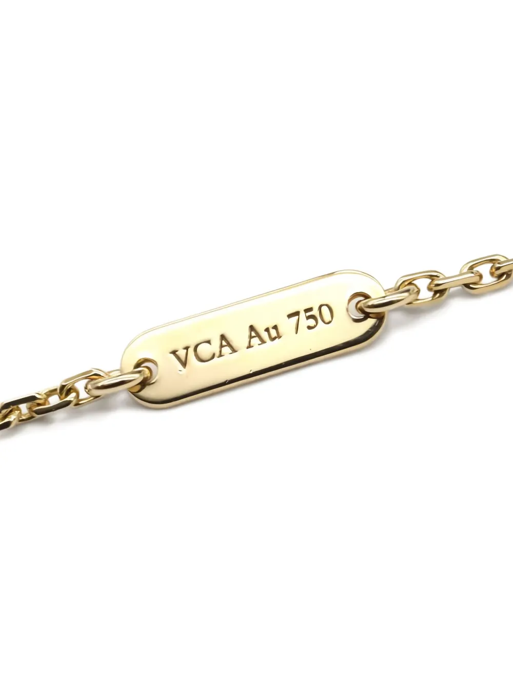 Pre-owned Van Cleef & Arpels 2010s 18k Yellow Gold Alhambra Onyx Necklace