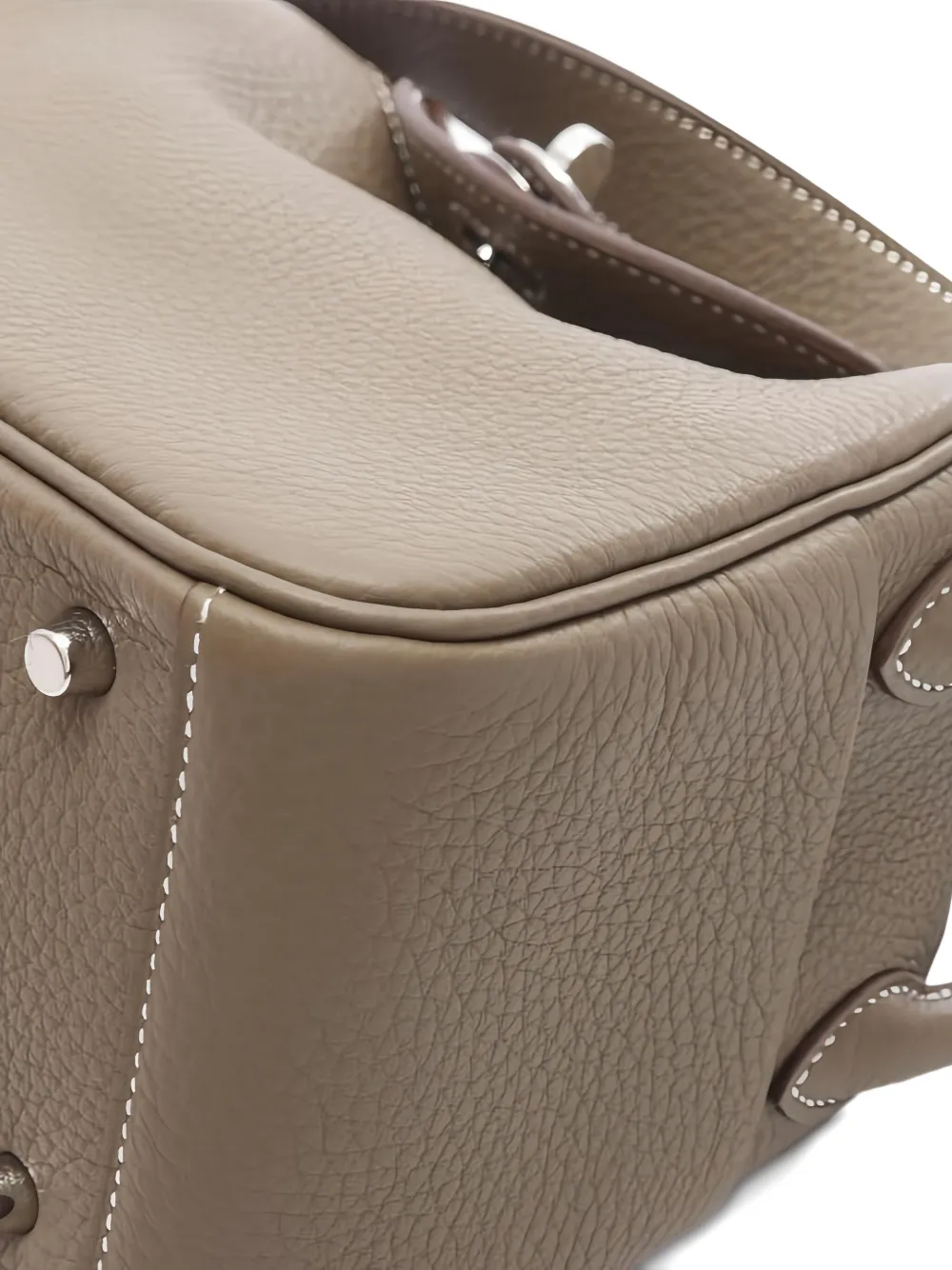 Pre-owned Hermes 2024 Mini Lindy Leather Tote Bag In Brown