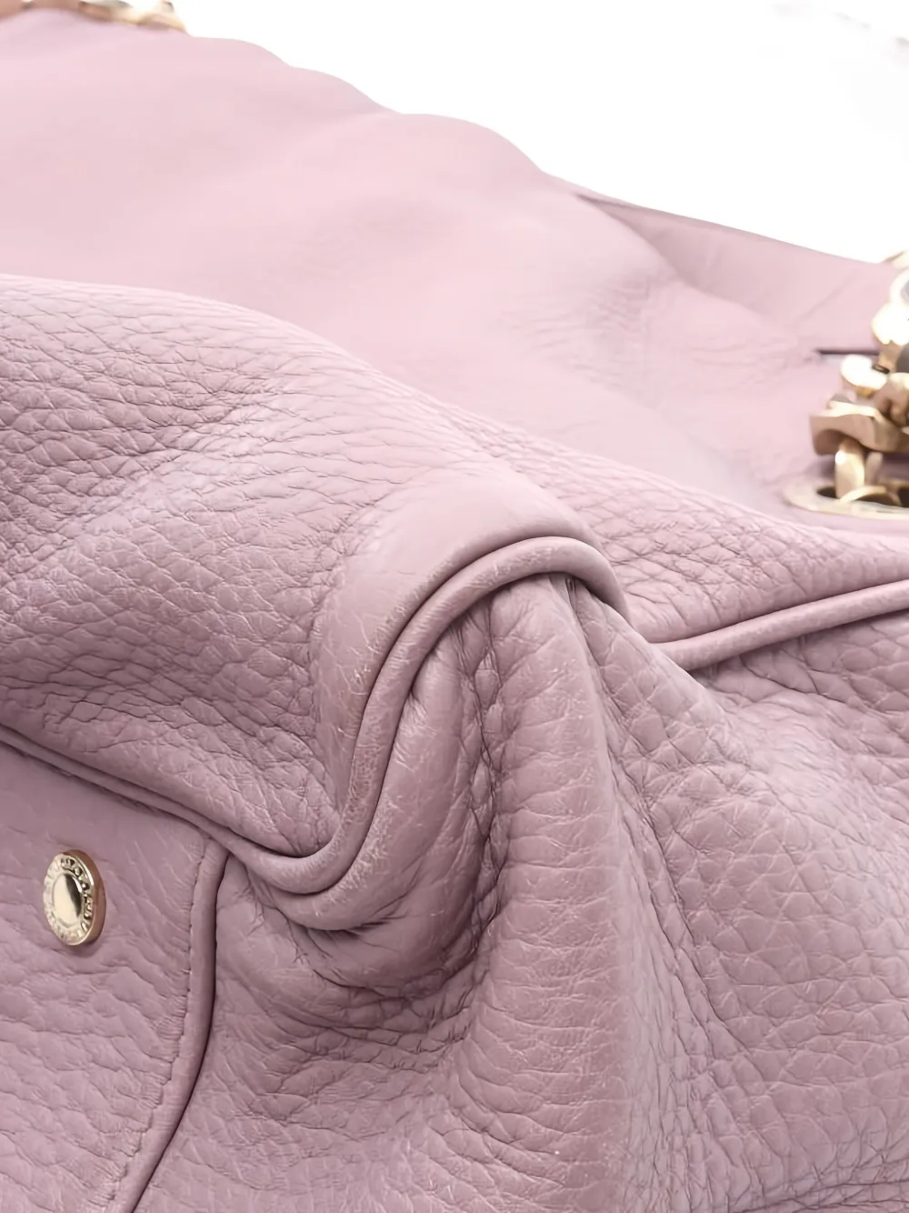 Pre-owned Bvlgari 2000's Chain Leather Tote Bag In Pink