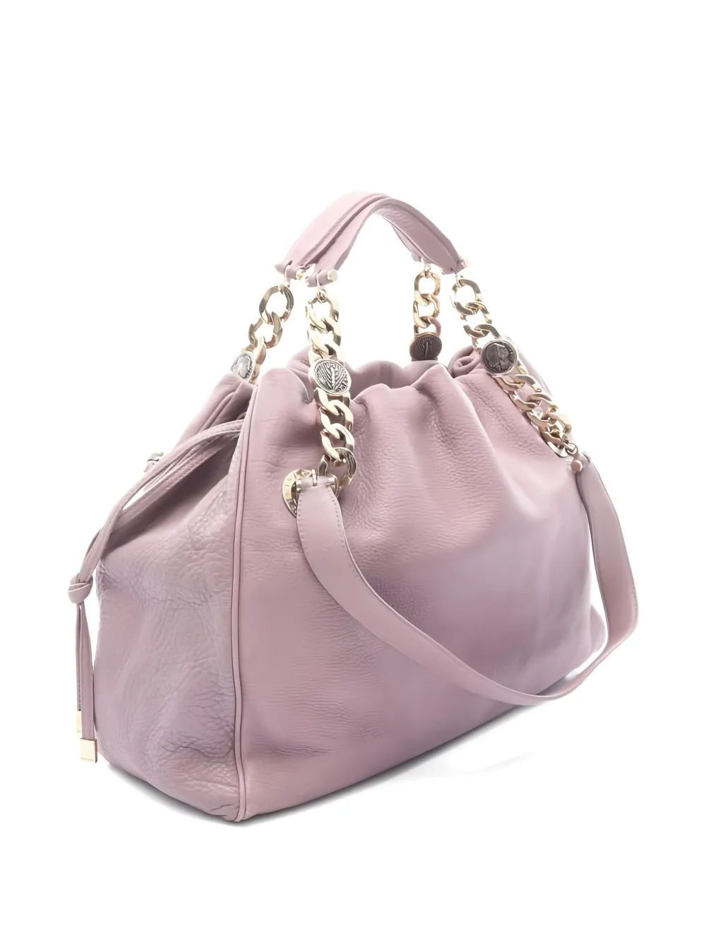 Pre-owned Bvlgari 2000's Chain Leather Tote Bag In Pink