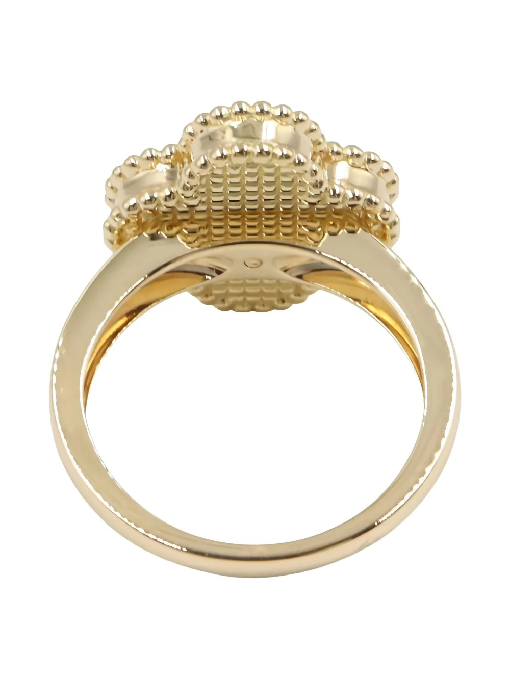 Pre-owned Van Cleef & Arpels 2010s 18k Yellow Gold Alhambra Diamond Ring