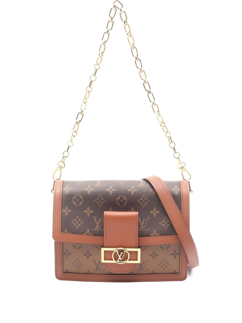 Pre-owned Louis Vuitton 2020s Dauphine Mm Monogram Shoulder Bag In Brown