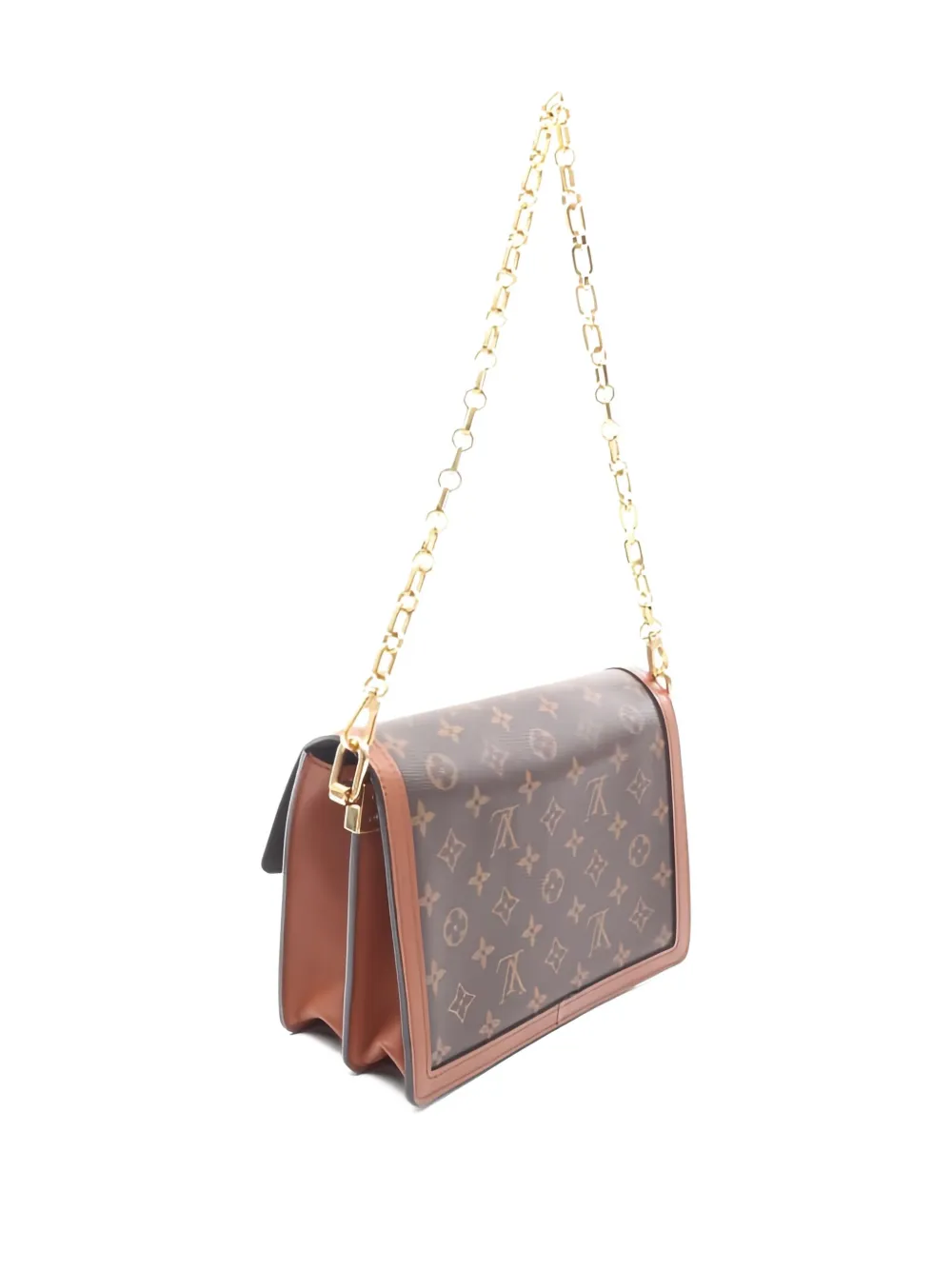 Pre-owned Louis Vuitton 2020s Dauphine Mm Monogram Shoulder Bag In Brown