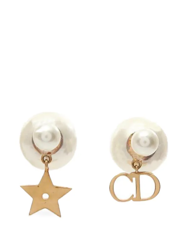 Christian Dior Pre-Owned 2010s CD パール ピアス | ゴールド Christian Dior Pre-Owned 2010s CD パール ピアス | ゴールド