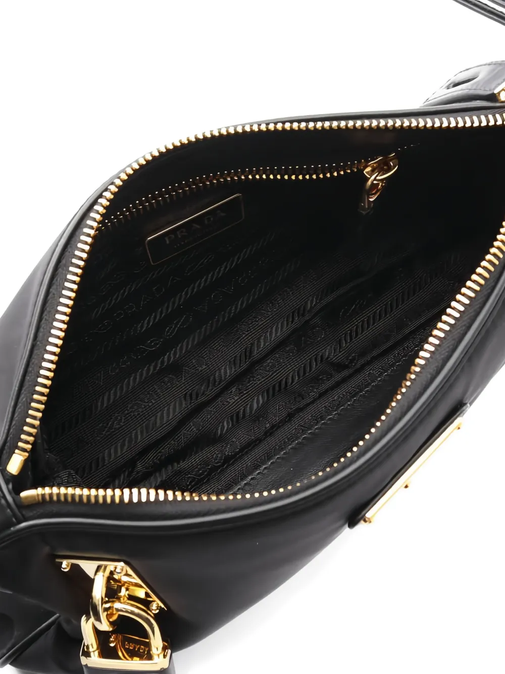 Pre-owned Prada 2020s Logo-plaque Crossbody Bag In Black
