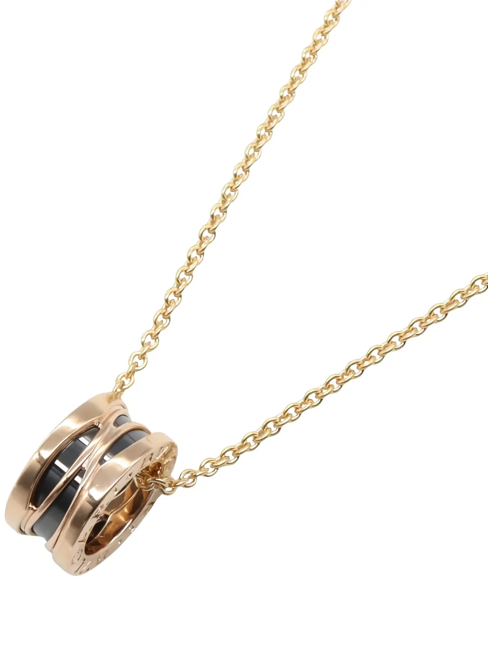 Pre-owned Bvlgari 2010s 18k Rose Gold B-zero1 Necklace In Pink